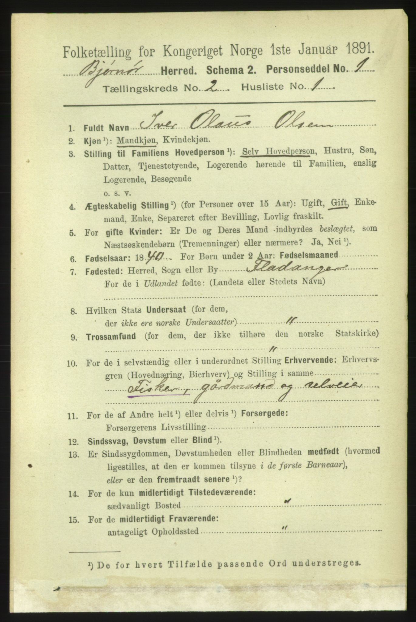 RA, 1891 census for 1632 Bjørnør, 1891, p. 630