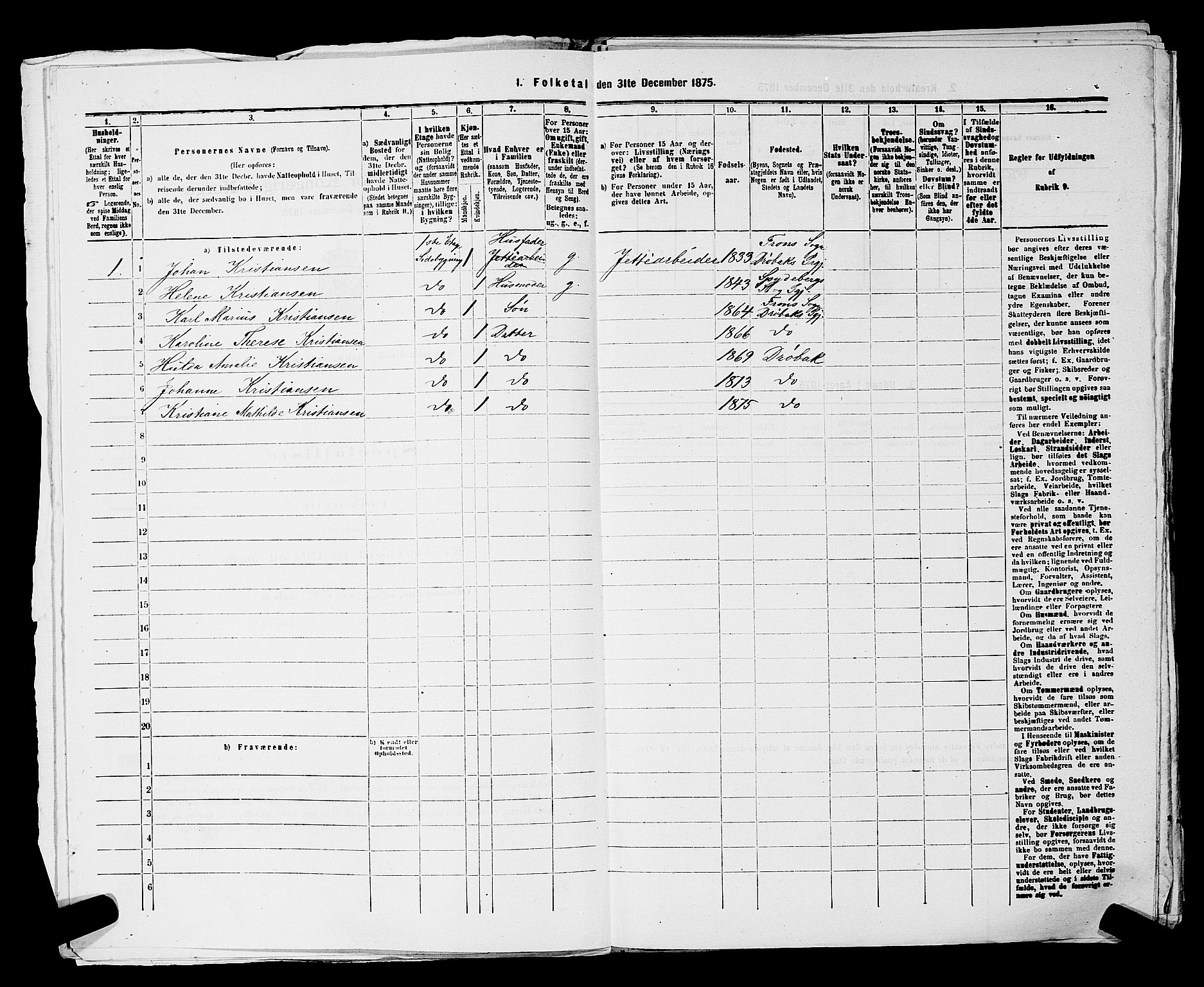 RA, 1875 census for 0203B Drøbak/Drøbak, 1875, p. 13