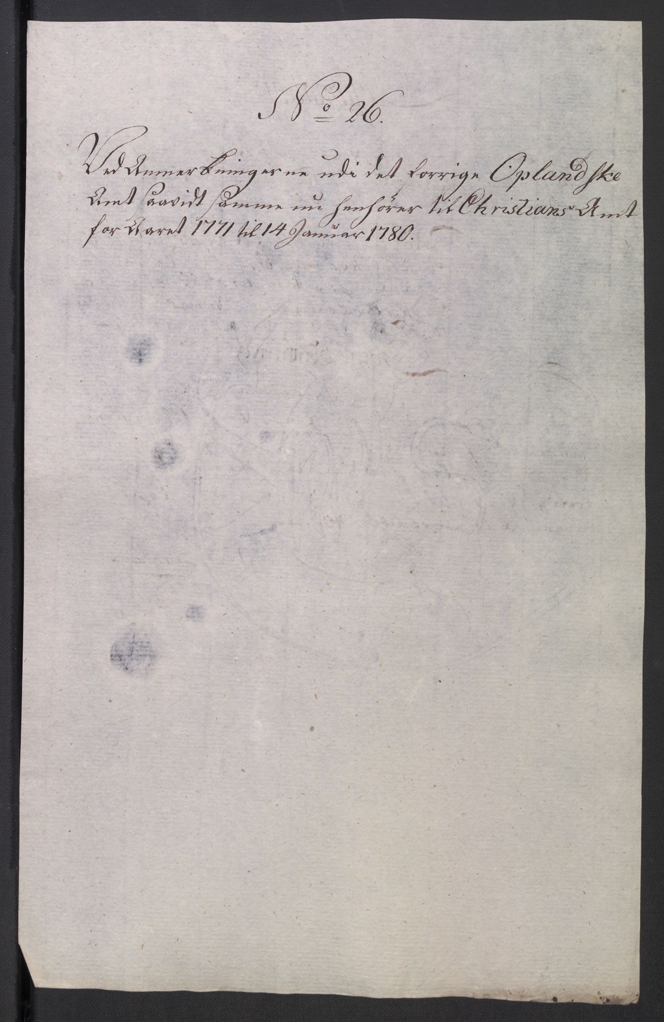 Rentekammeret inntil 1814, Reviderte regnskaper, Mindre regnskaper, AV/RA-EA-4068/Rb/L0014: Opplands amt, 1771-1779, p. 882