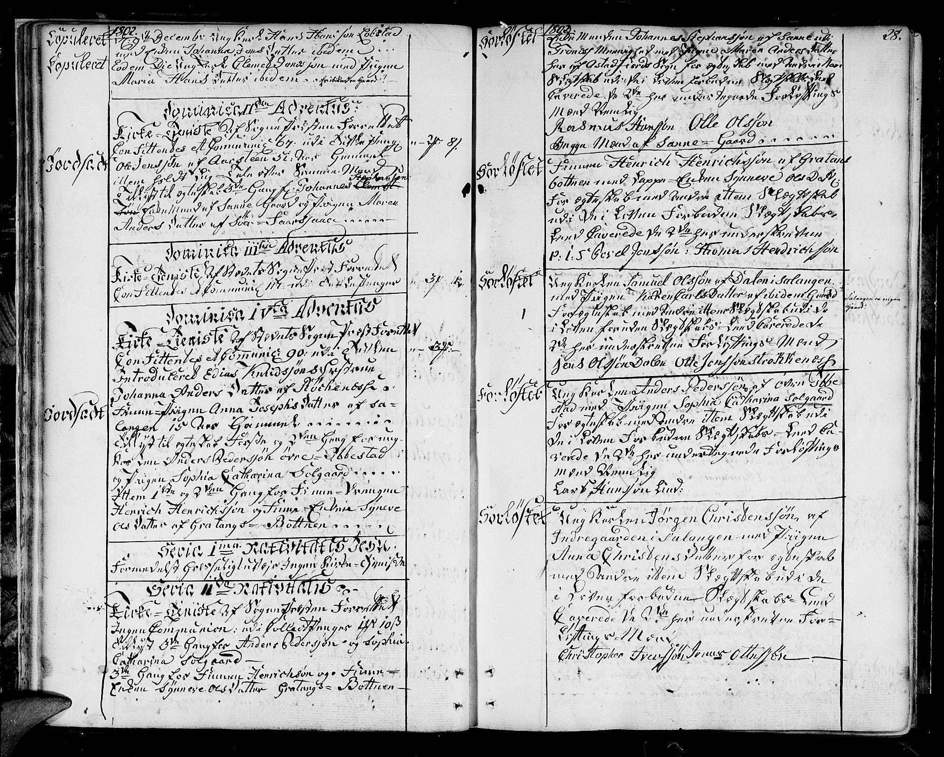 Ibestad sokneprestembete, SATØ/S-0077/H/Ha/Haa/L0004kirke: Parish register (official) no. 4, 1801-1824, p. 28