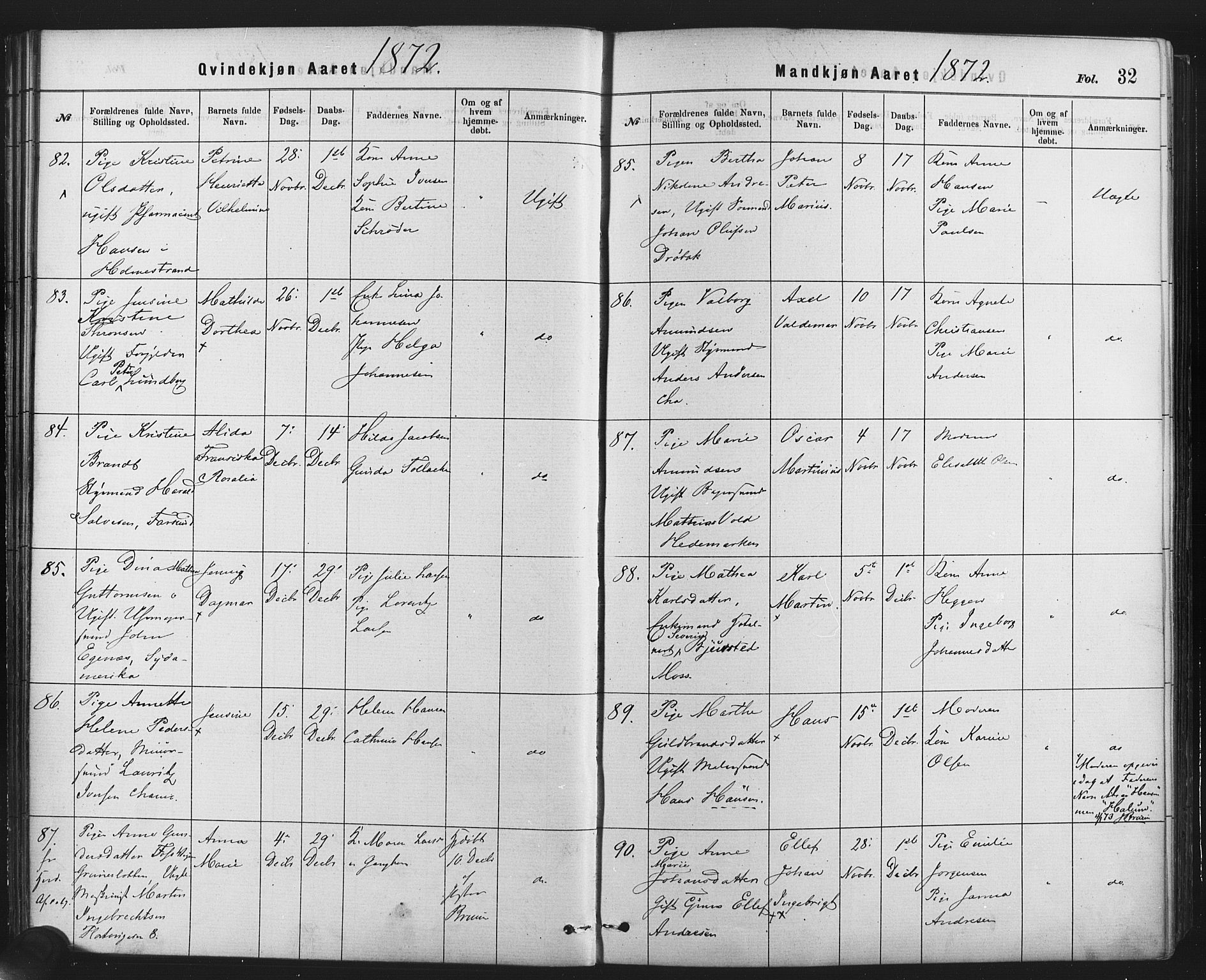 Rikshospitalet prestekontor Kirkebøker, AV/SAO-A-10309b/F/L0006: Parish register (official) no. 6, 1871-1885, p. 32