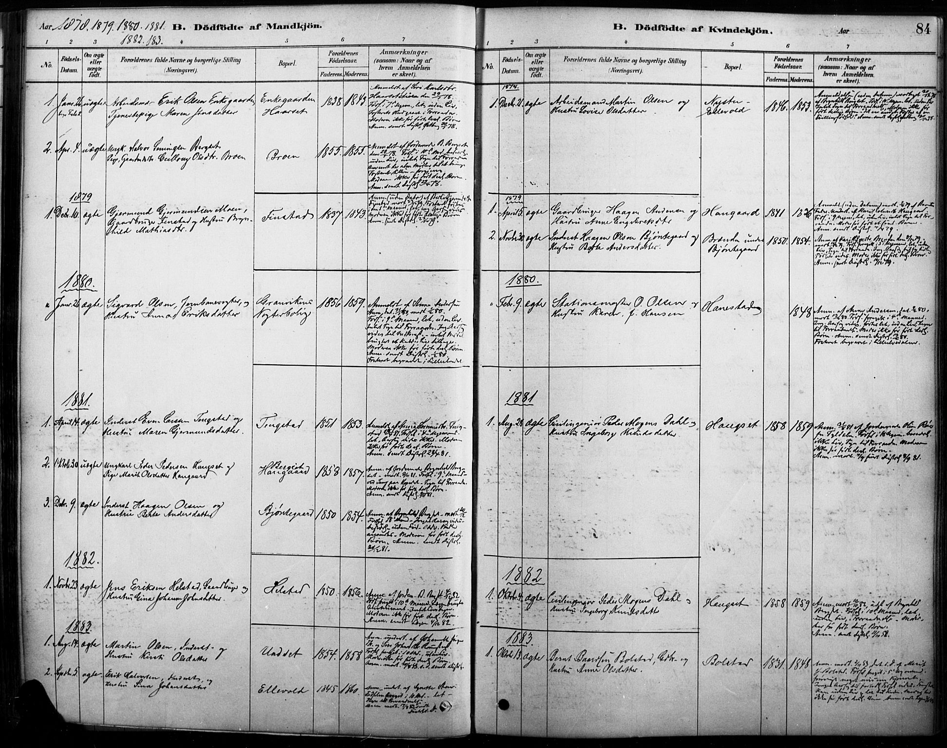 Rendalen prestekontor, SAH/PREST-054/H/Ha/Haa/L0009: Parish register (official) no. 9, 1878-1901, p. 84