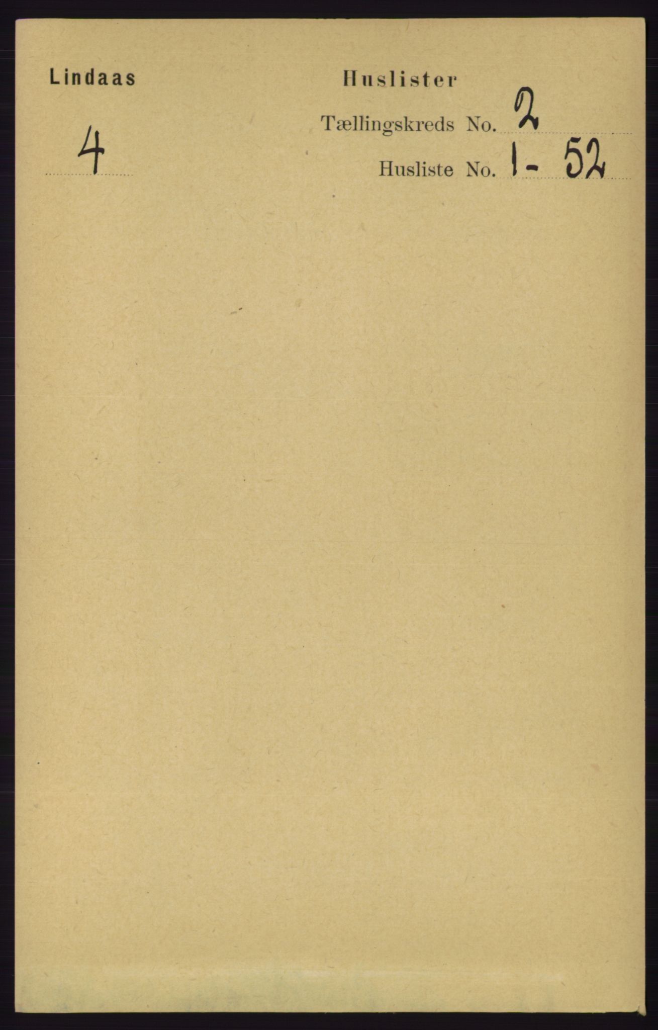 RA, 1891 census for 1263 Lindås, 1891, p. 374