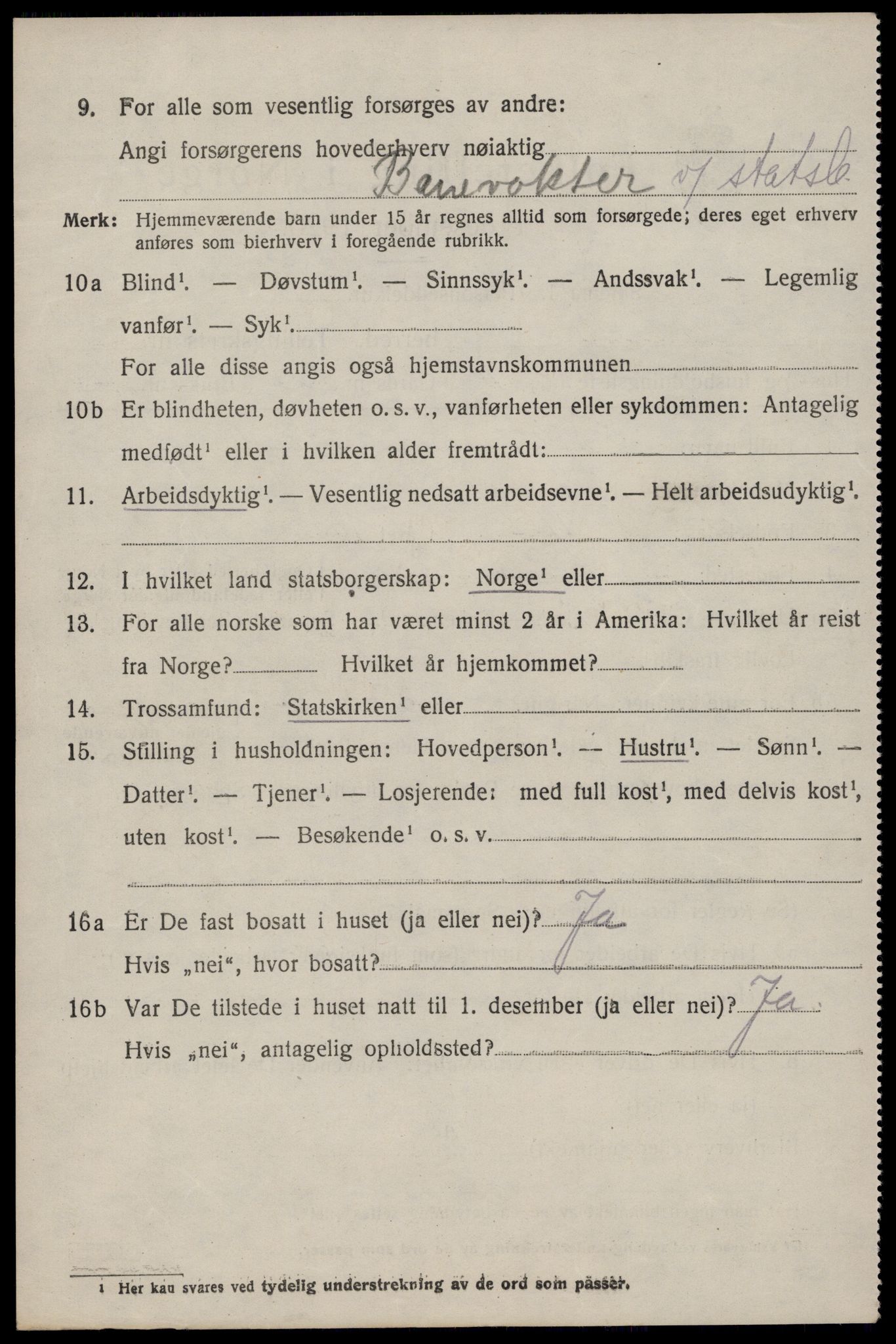 SAST, 1920 census for Lund, 1920, p. 1307