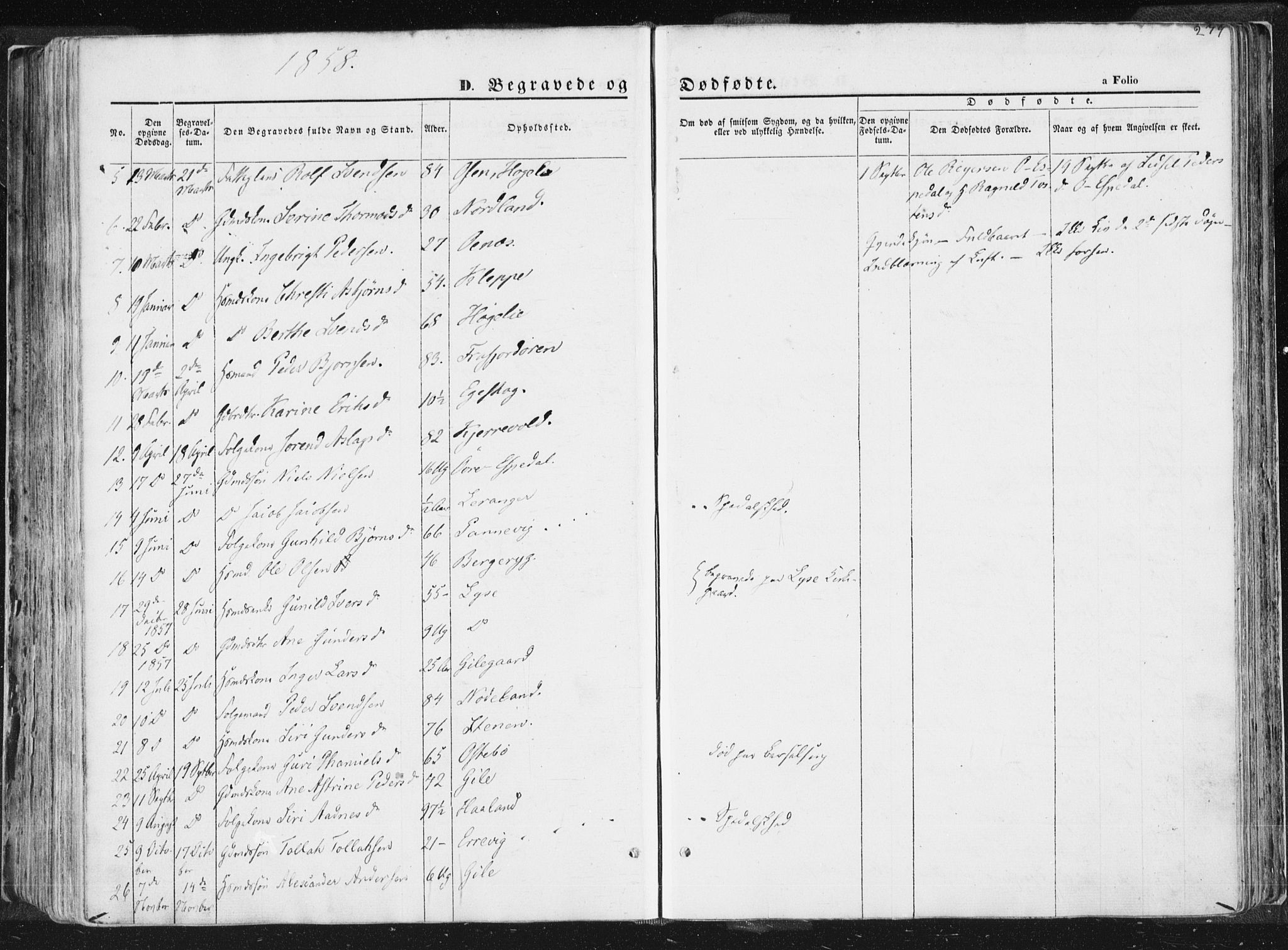 Høgsfjord sokneprestkontor, AV/SAST-A-101624/H/Ha/Haa/L0001: Parish register (official) no. A 1, 1854-1875, p. 279