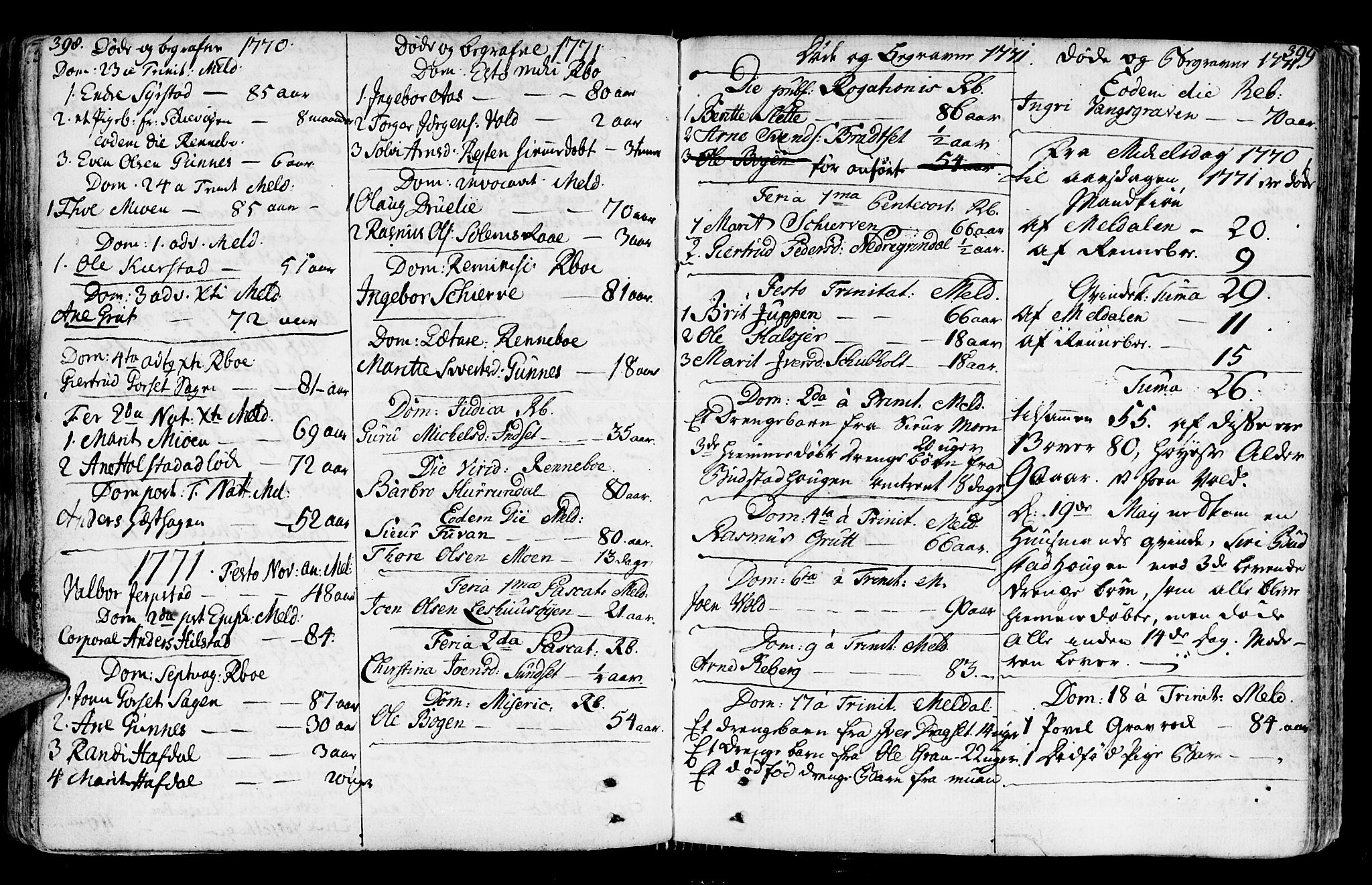 Ministerialprotokoller, klokkerbøker og fødselsregistre - Sør-Trøndelag, SAT/A-1456/672/L0851: Parish register (official) no. 672A04, 1751-1775, p. 398-399