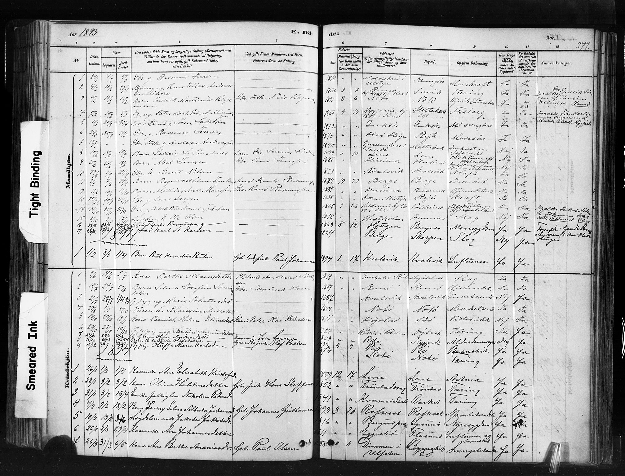 Ministerialprotokoller, klokkerbøker og fødselsregistre - Møre og Romsdal, SAT/A-1454/507/L0073: Parish register (official) no. 507A08, 1878-1904, p. 277