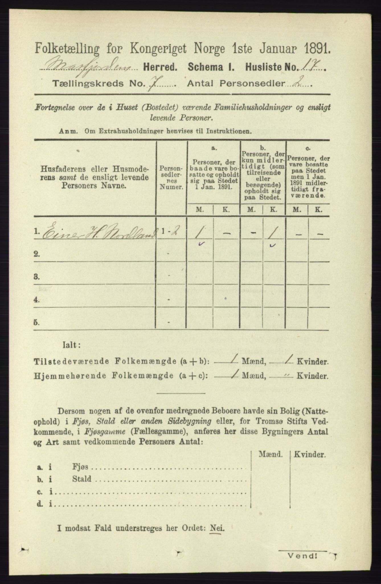 RA, 1891 census for 1266 Masfjorden, 1891, p. 1152