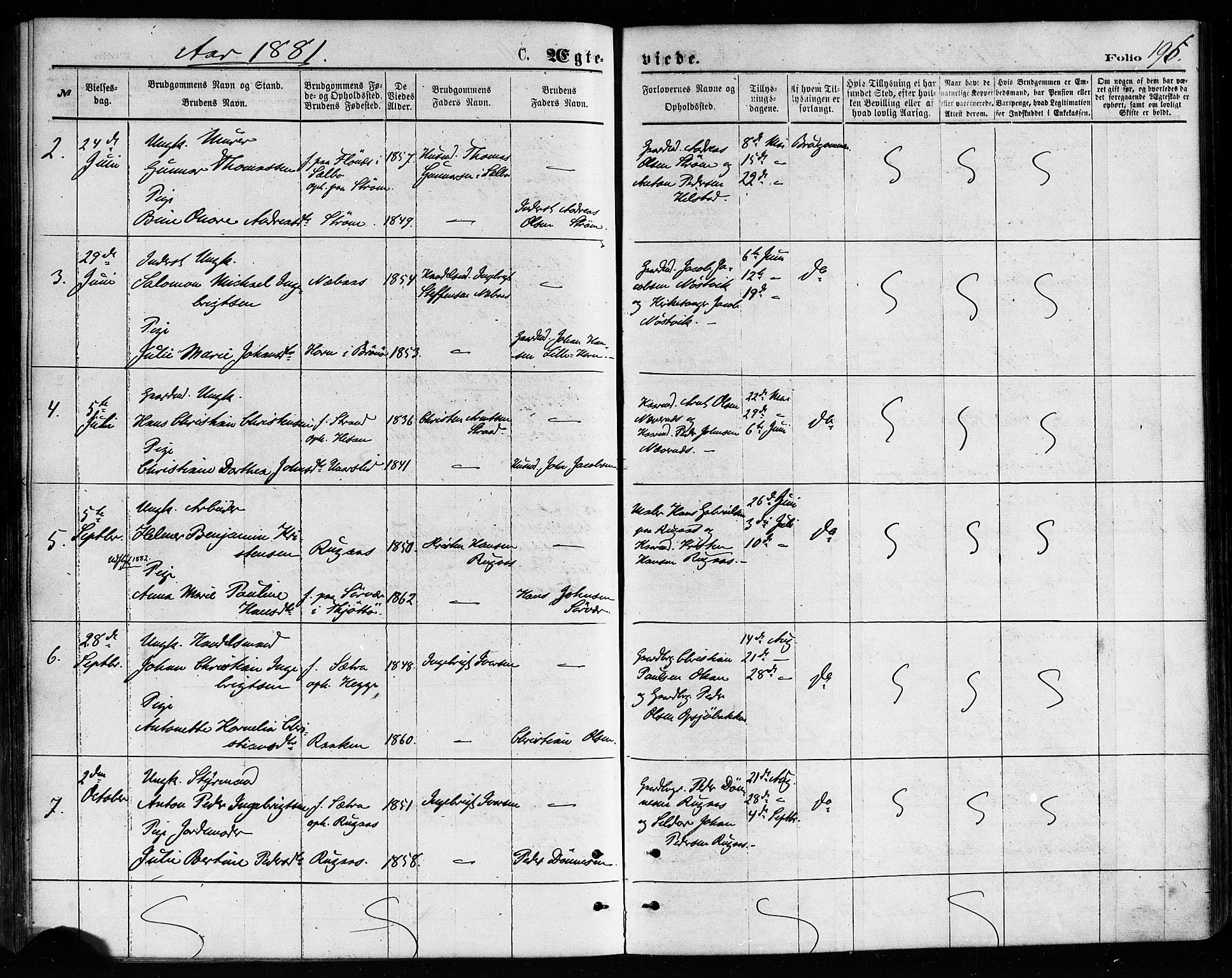 Ministerialprotokoller, klokkerbøker og fødselsregistre - Nordland, AV/SAT-A-1459/814/L0225: Parish register (official) no. 814A06, 1875-1885, p. 196