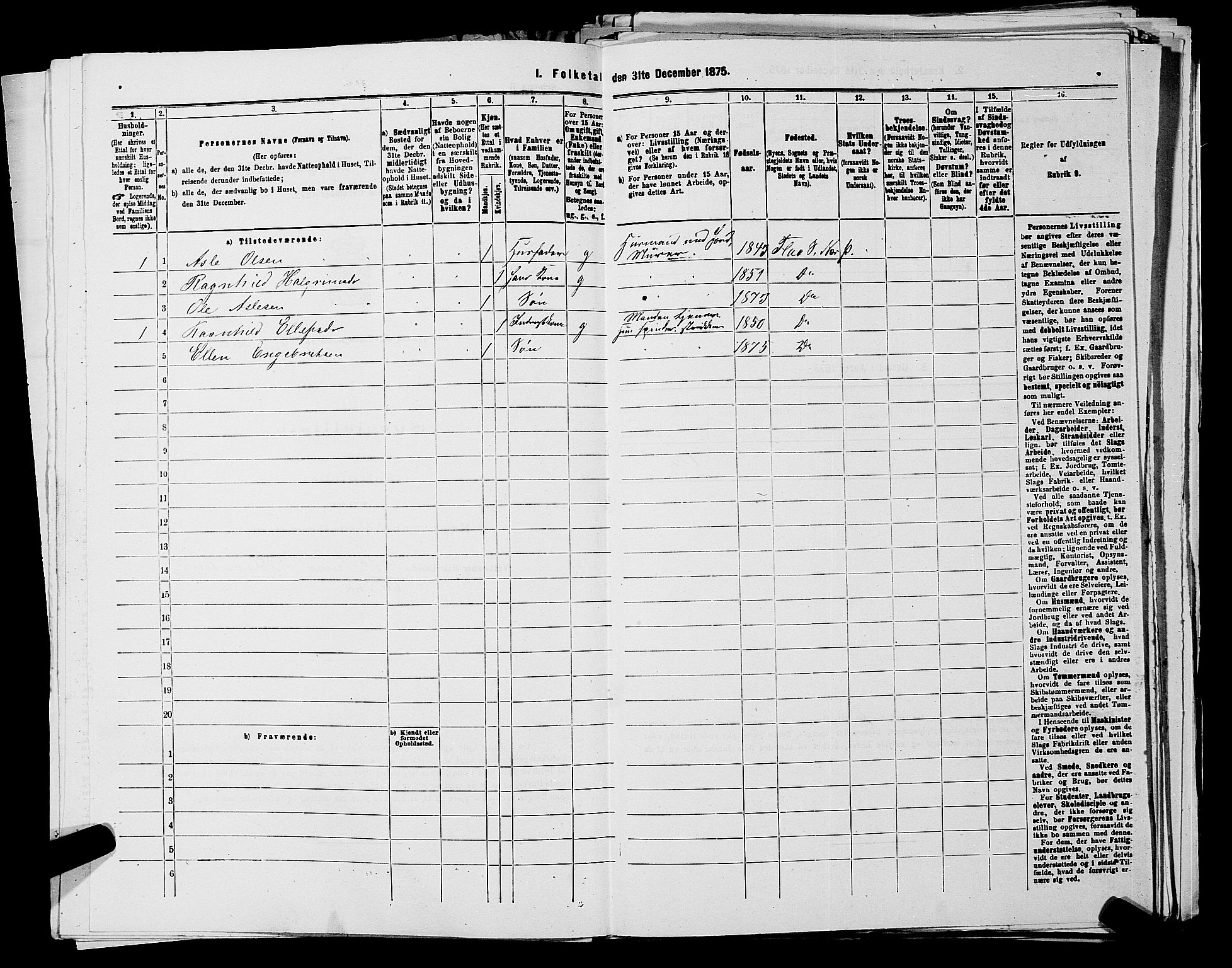 SAKO, 1875 census for 0616P Nes, 1875, p. 1178