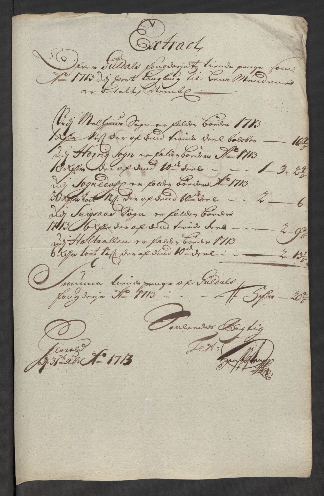 Rentekammeret inntil 1814, Reviderte regnskaper, Fogderegnskap, AV/RA-EA-4092/R60/L3964: Fogderegnskap Orkdal og Gauldal, 1713, p. 546