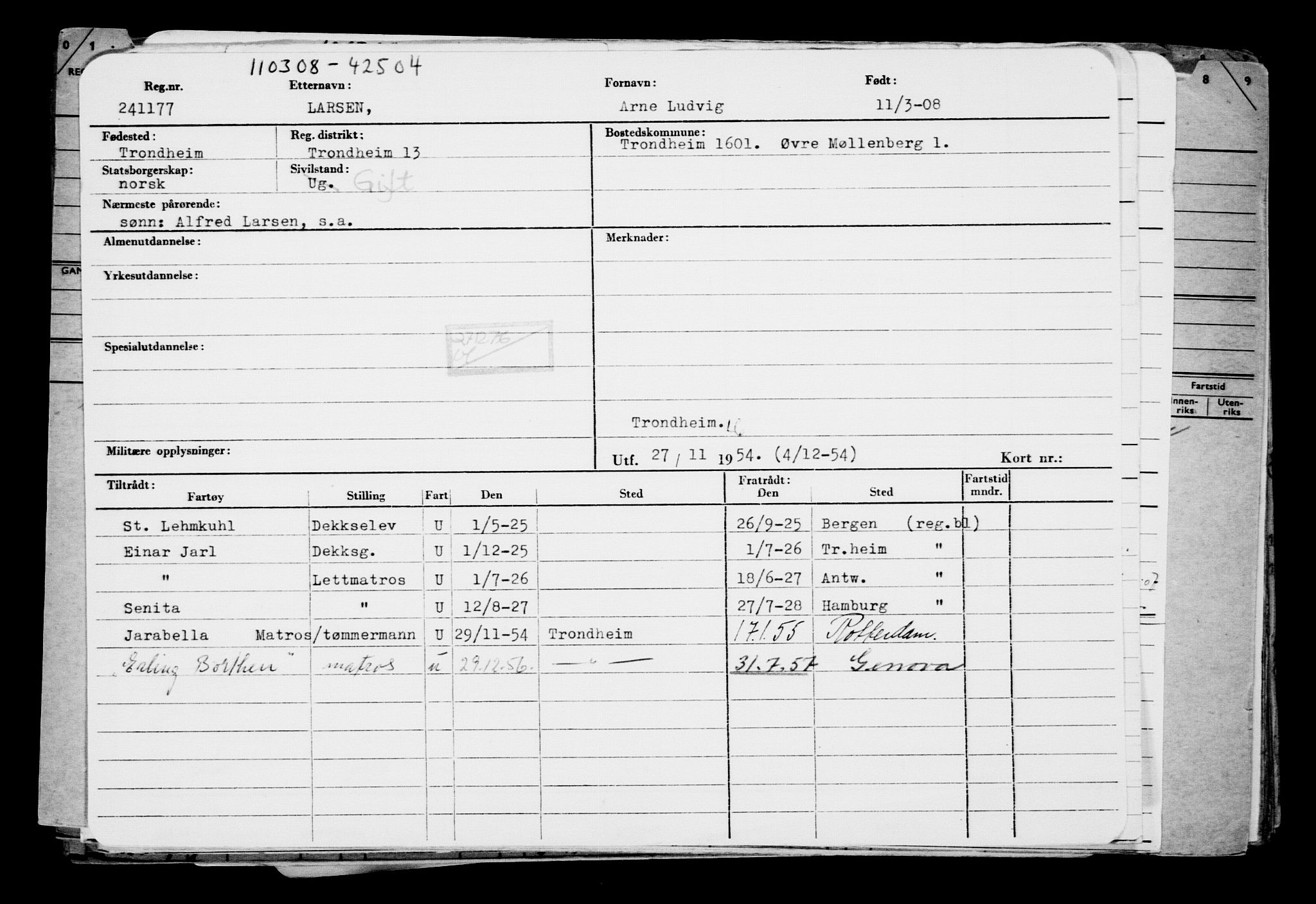 Direktoratet for sjømenn, AV/RA-S-3545/G/Gb/L0076: Hovedkort, 1908, p. 125