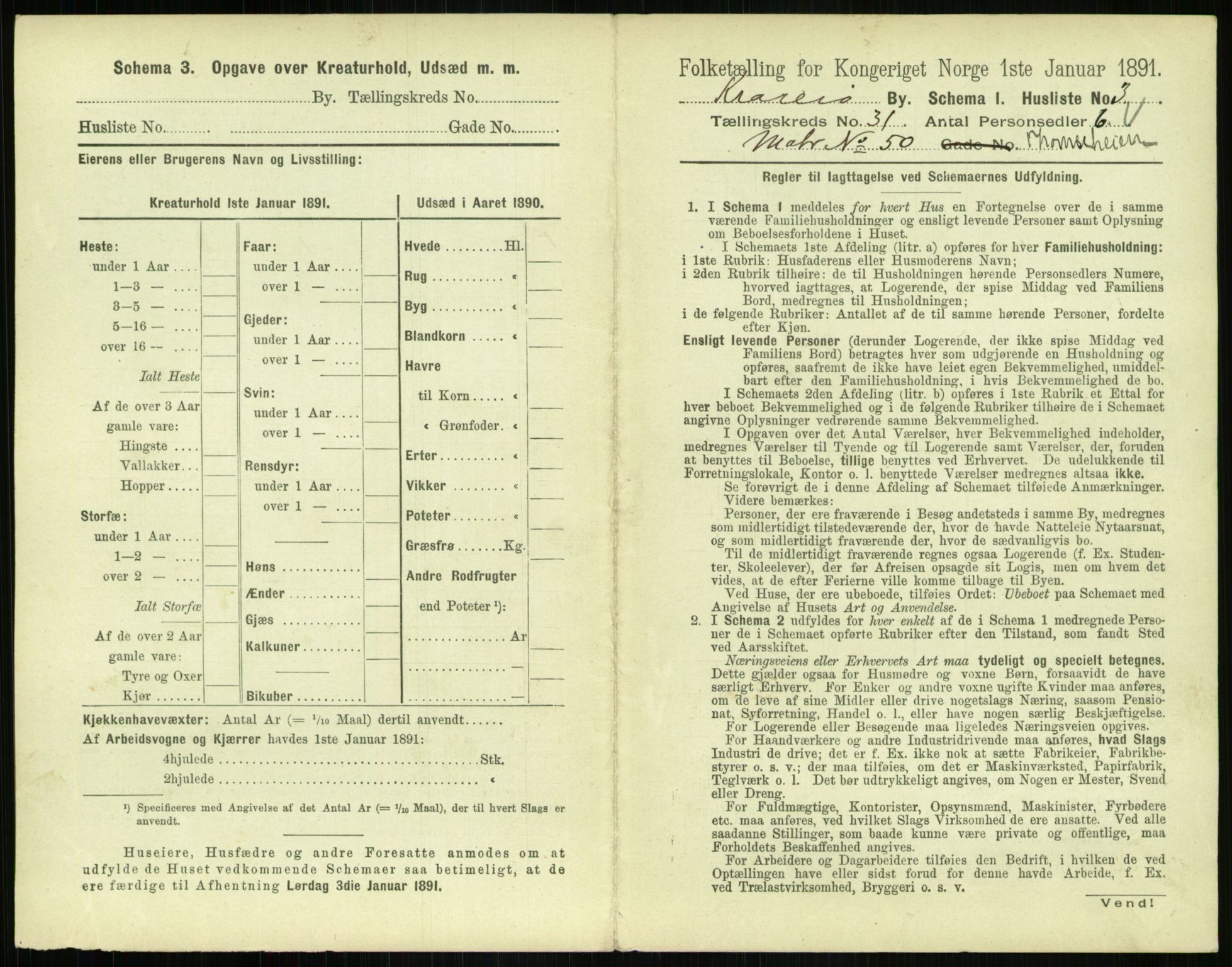 RA, 1891 census for 0801 Kragerø, 1891, p. 1120