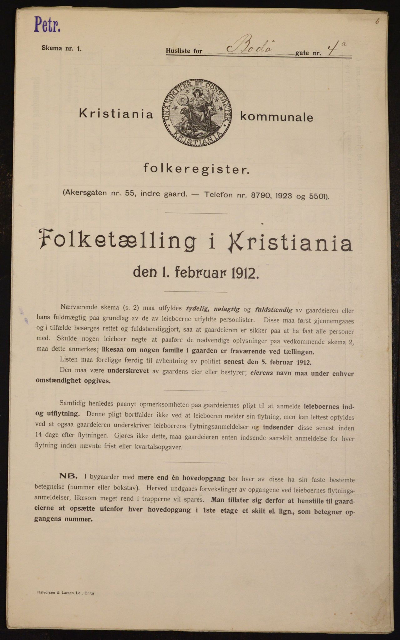 OBA, Municipal Census 1912 for Kristiania, 1912, p. 6573