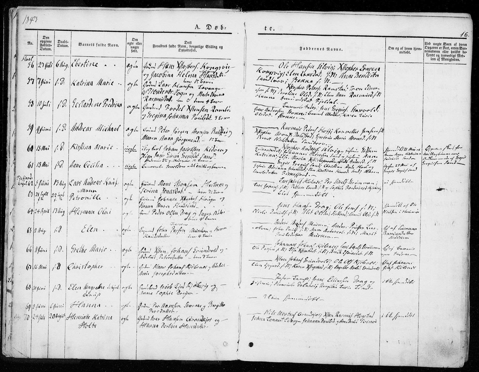 Ministerialprotokoller, klokkerbøker og fødselsregistre - Nordland, SAT/A-1459/872/L1033: Parish register (official) no. 872A08, 1840-1863, p. 16