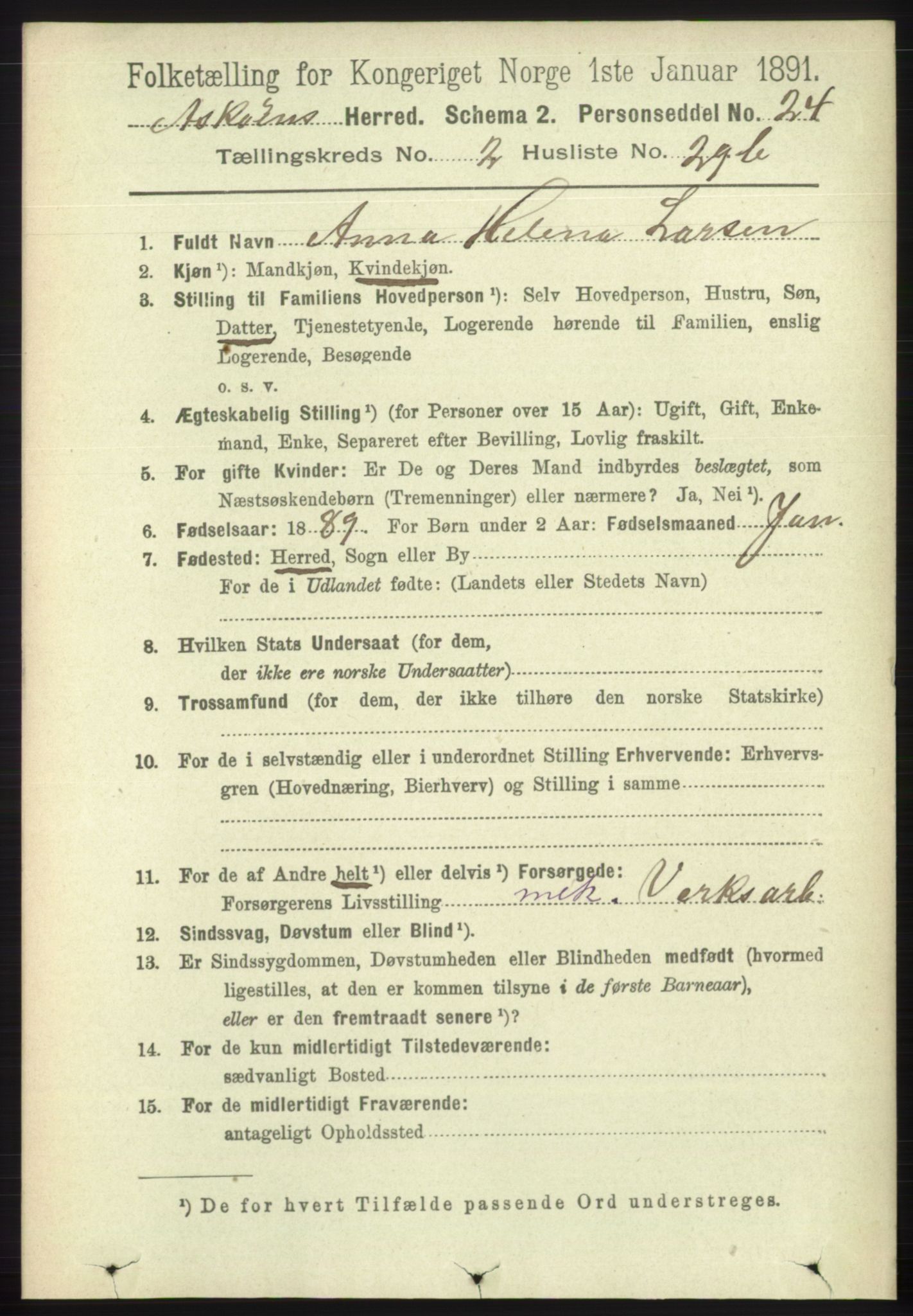 RA, 1891 census for 1247 Askøy, 1891, p. 1585