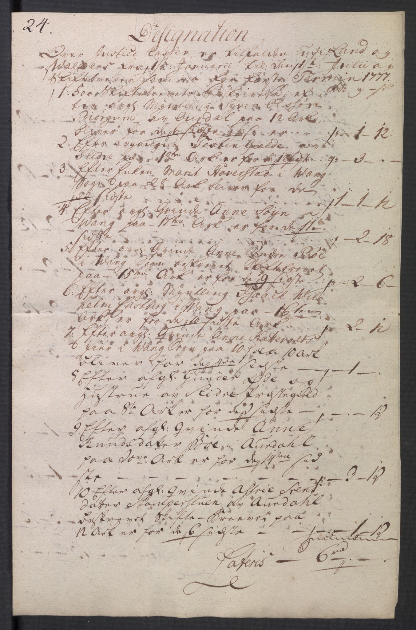 Rentekammeret inntil 1814, Reviderte regnskaper, Mindre regnskaper, AV/RA-EA-4068/Rb/L0014: Opplands amt, 1771-1779, p. 8