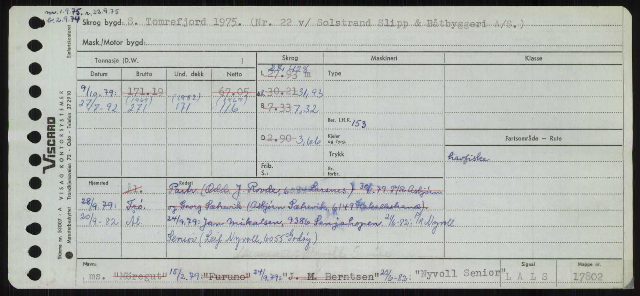 Sjøfartsdirektoratet med forløpere, Skipsmålingen, RA/S-1627/H/Ha/L0004/0001: Fartøy, Mas-R / Fartøy, Mas-Odd, p. 941