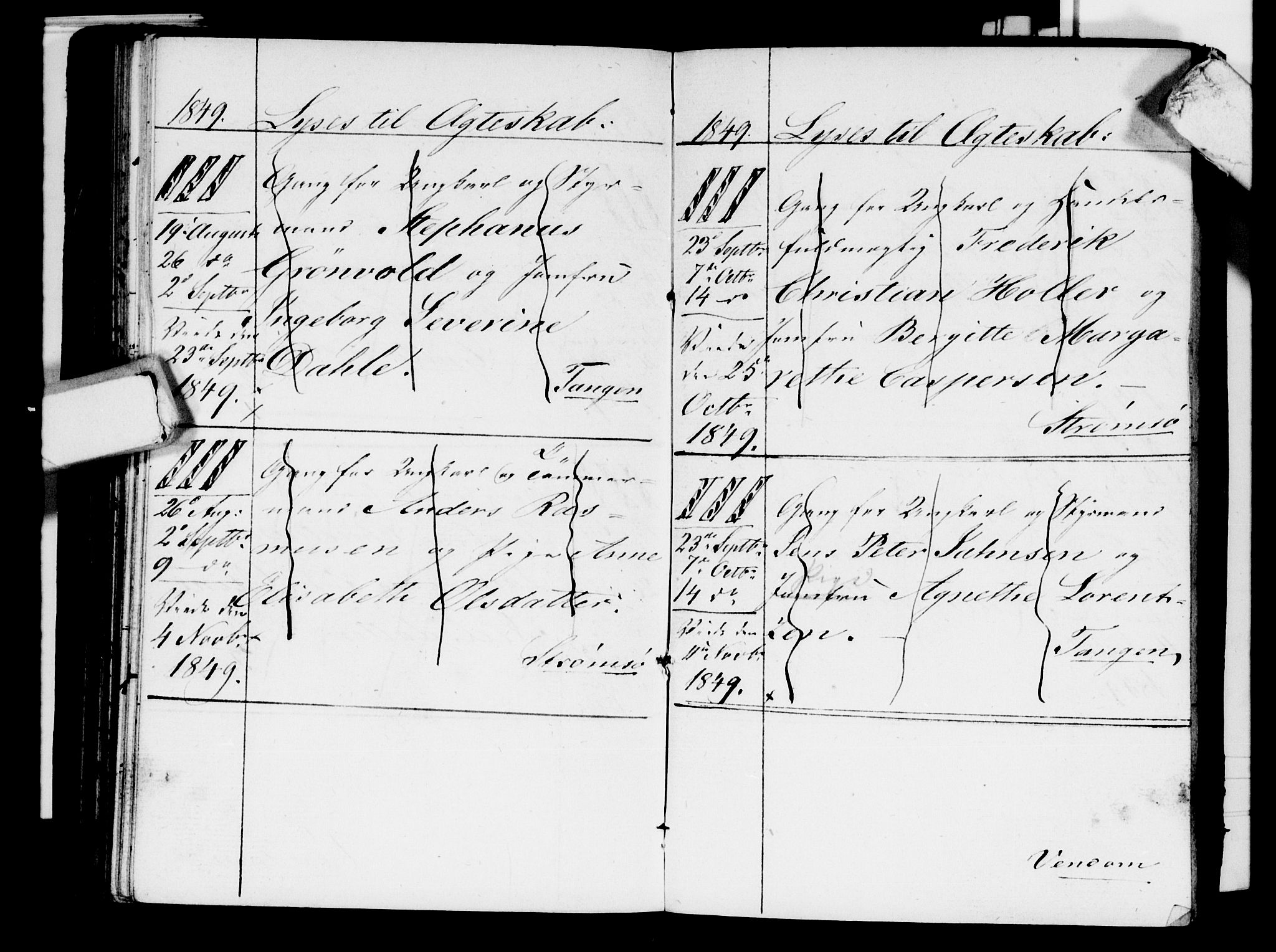 Strømsø kirkebøker, AV/SAKO-A-246/H/Ha/L0001: Banns register no. 1, 1836-1850