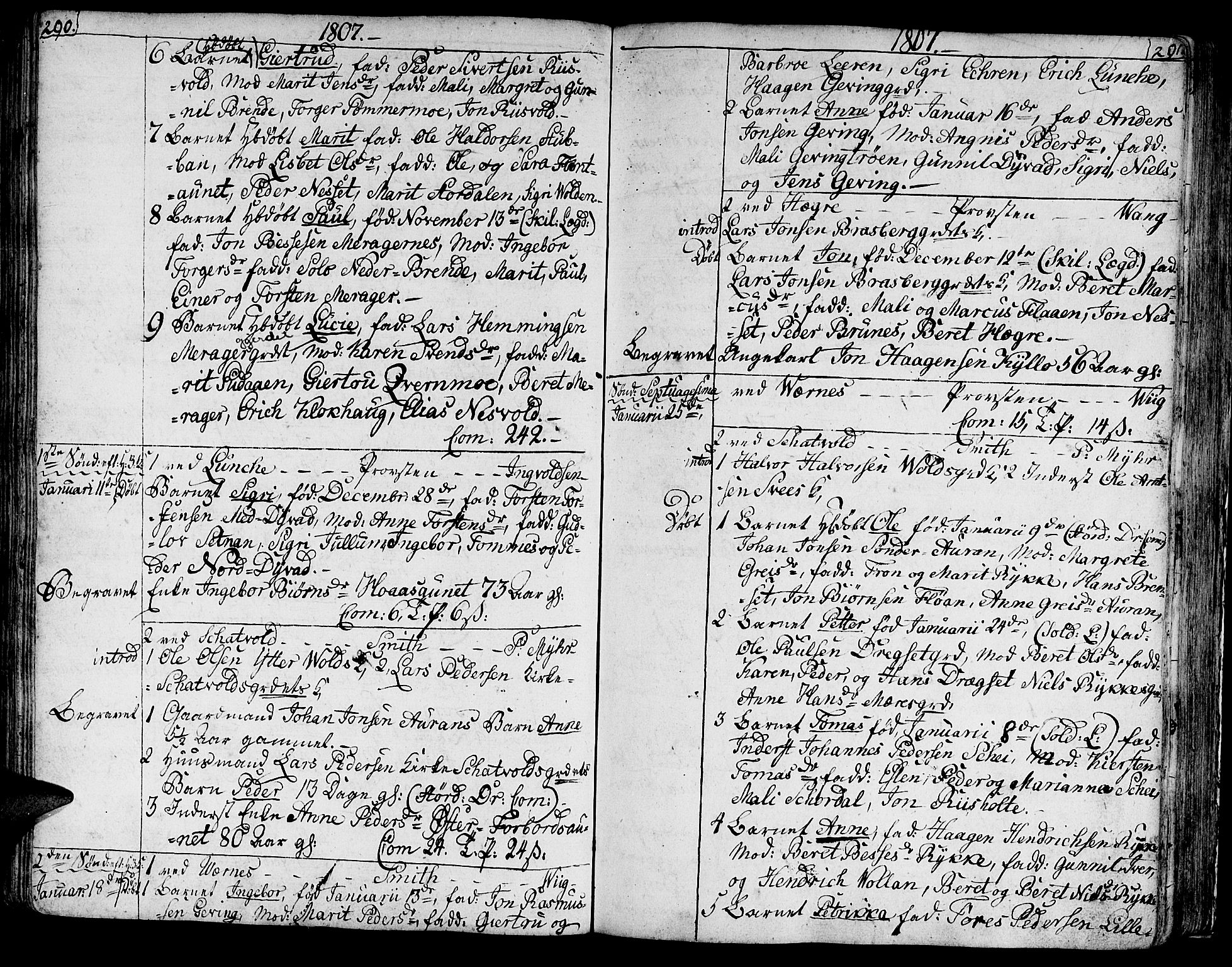 Ministerialprotokoller, klokkerbøker og fødselsregistre - Nord-Trøndelag, SAT/A-1458/709/L0060: Parish register (official) no. 709A07, 1797-1815, p. 290-291