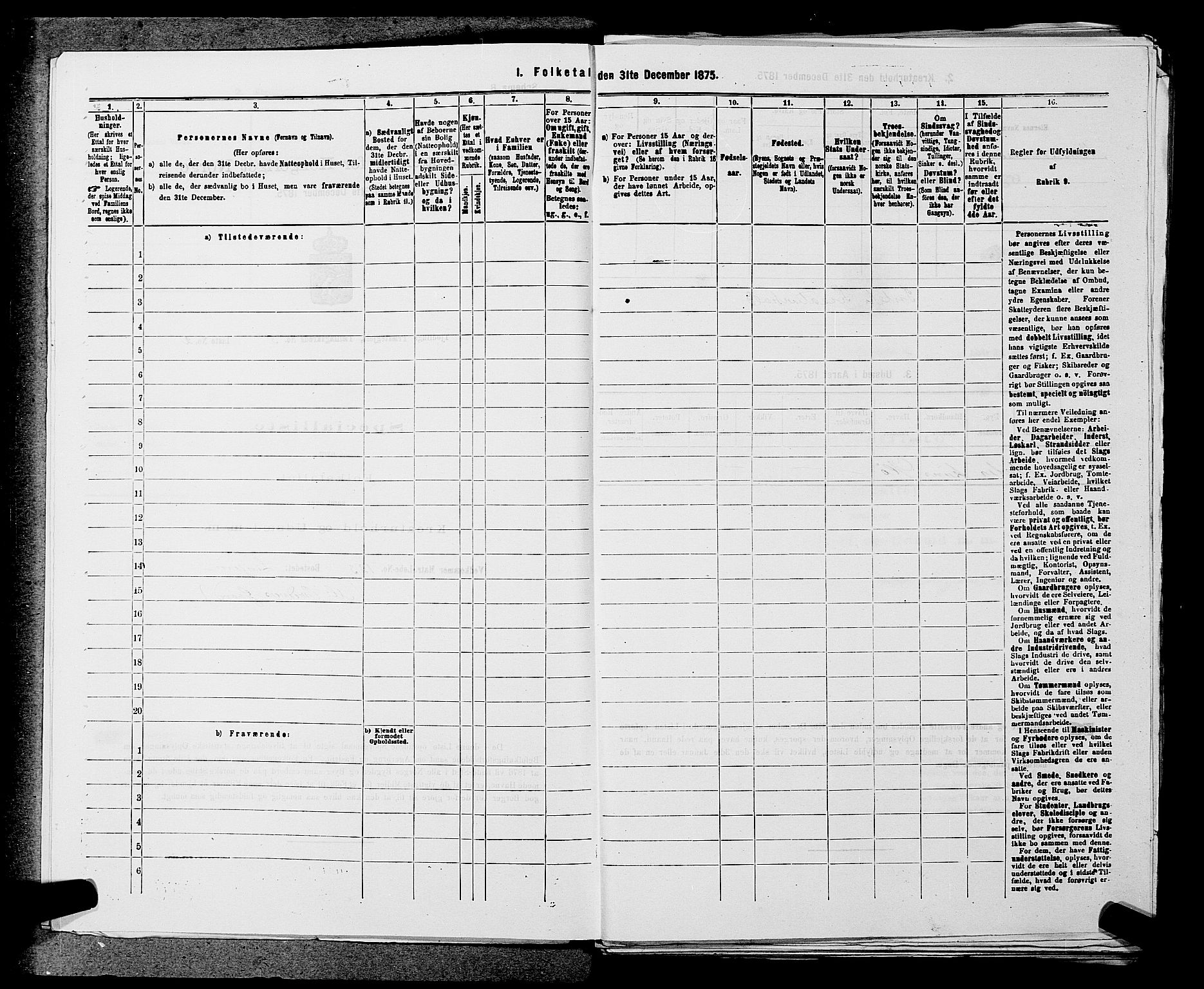 SAKO, 1875 census for 0725P Tjølling, 1875, p. 884