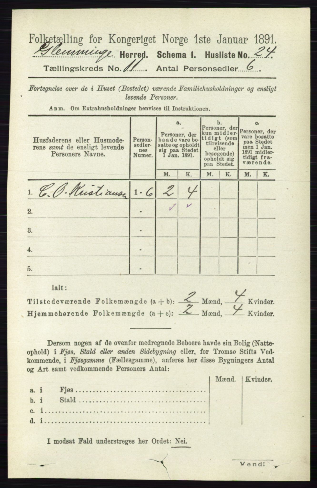 RA, 1891 census for 0132 Glemmen, 1891, p. 10555