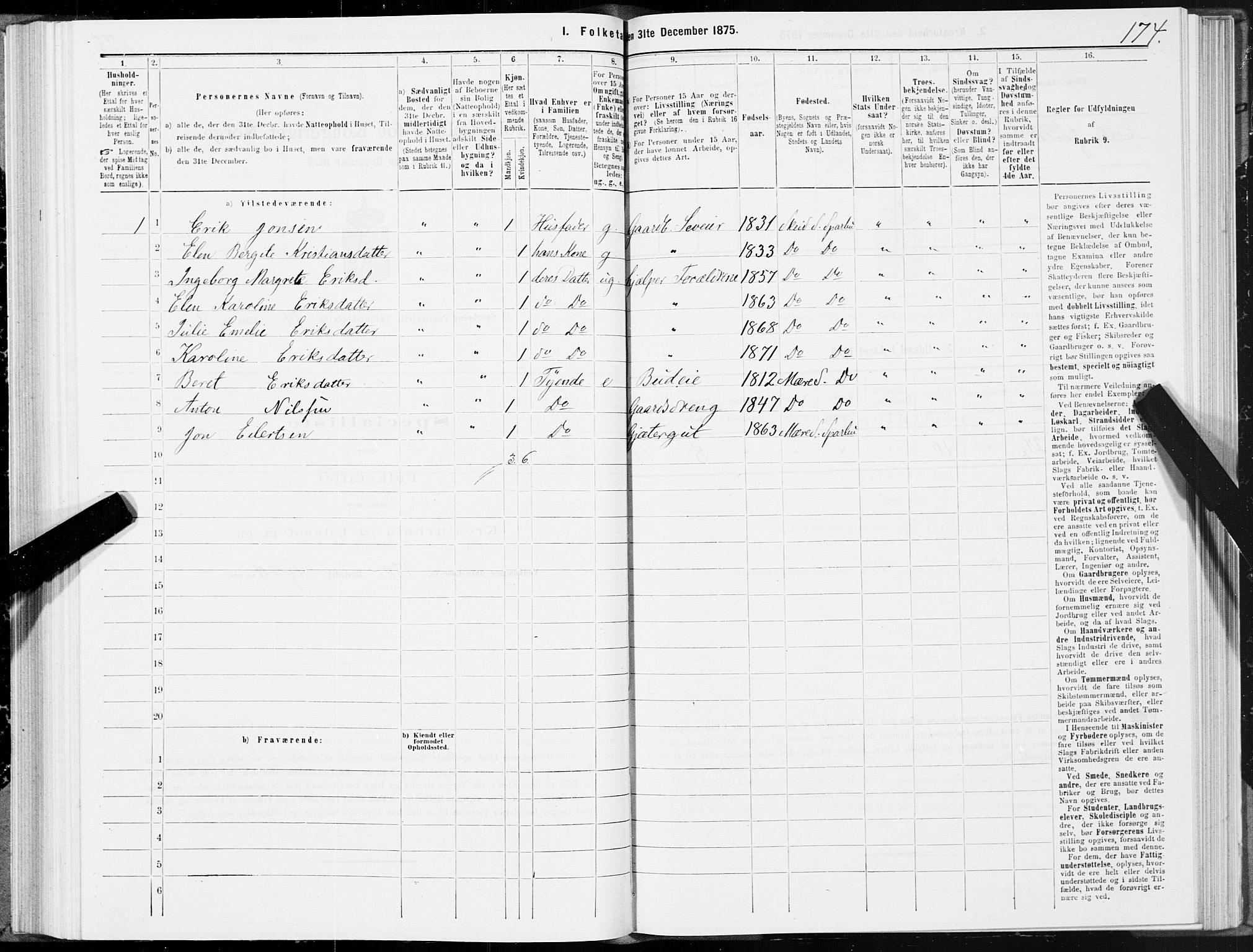 SAT, 1875 census for 1731P Sparbu, 1875, p. 5174