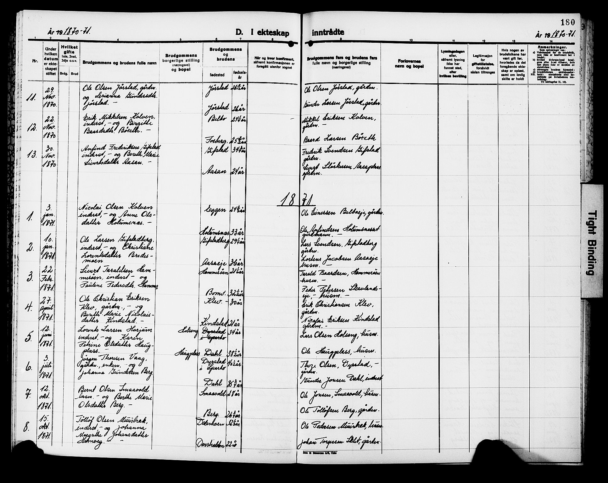 Ministerialprotokoller, klokkerbøker og fødselsregistre - Nord-Trøndelag, SAT/A-1458/749/L0485: Parish register (official) no. 749D01, 1857-1872, p. 180