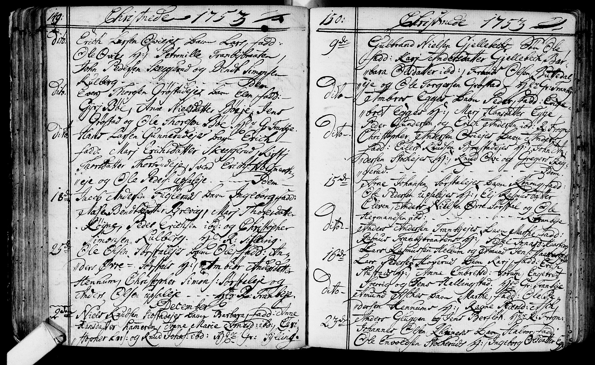 Lier kirkebøker, AV/SAKO-A-230/F/Fa/L0004: Parish register (official) no. I 4, 1749-1764, p. 149-150