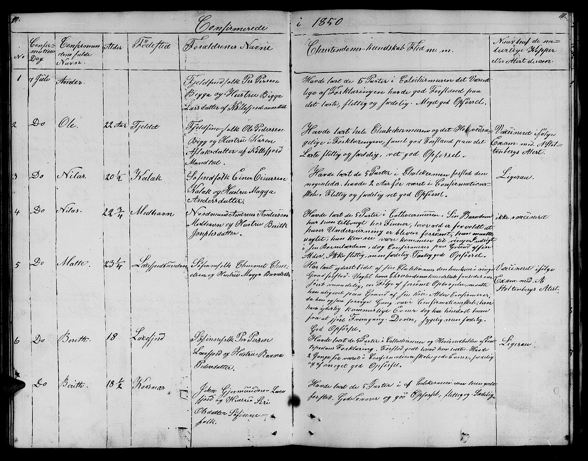Lebesby sokneprestkontor, SATØ/S-1353/H/Hb/L0001klokker: Parish register (copy) no. 1, 1846-1862, p. 110-111