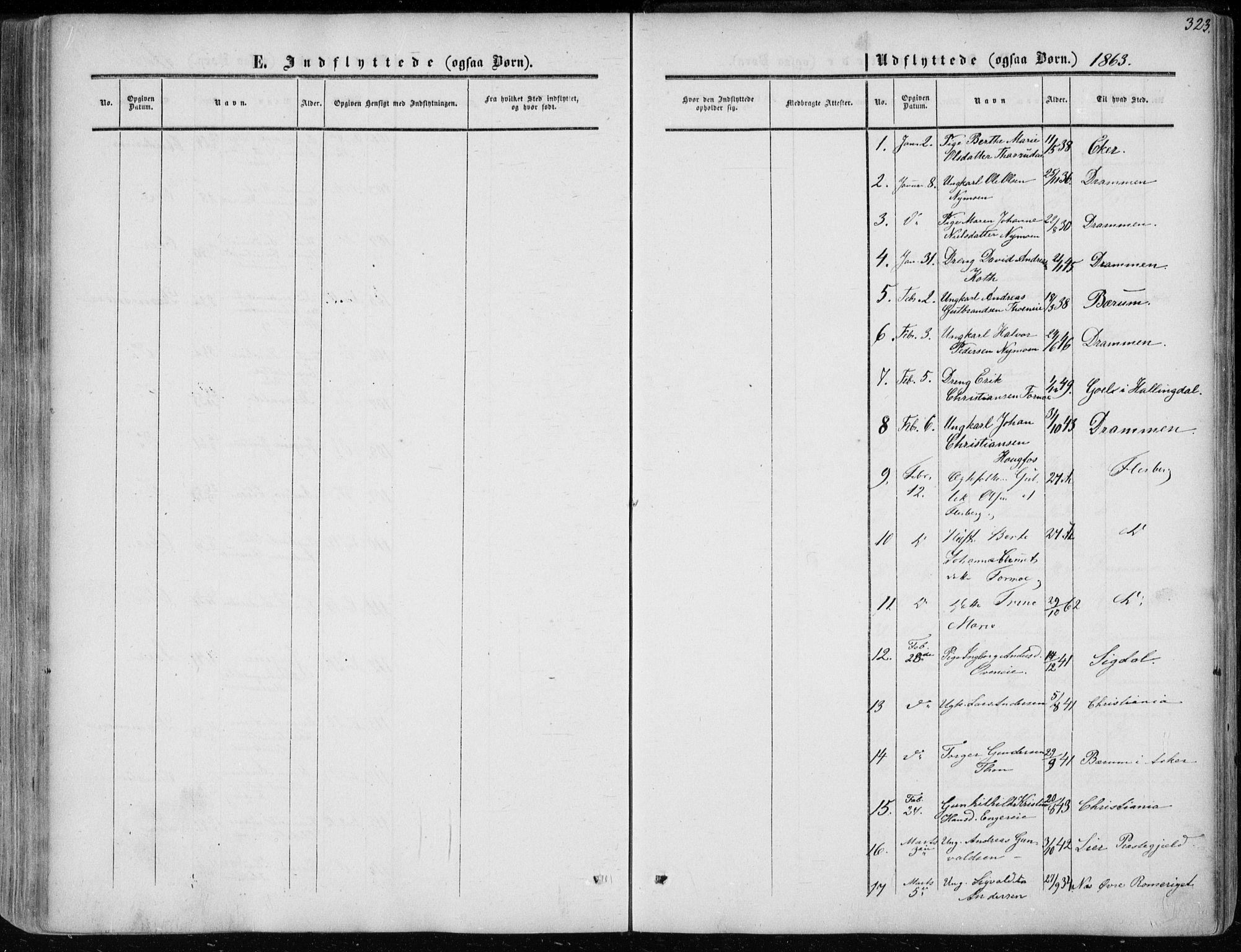 Modum kirkebøker, SAKO/A-234/F/Fa/L0009: Parish register (official) no. 9, 1860-1864, p. 323
