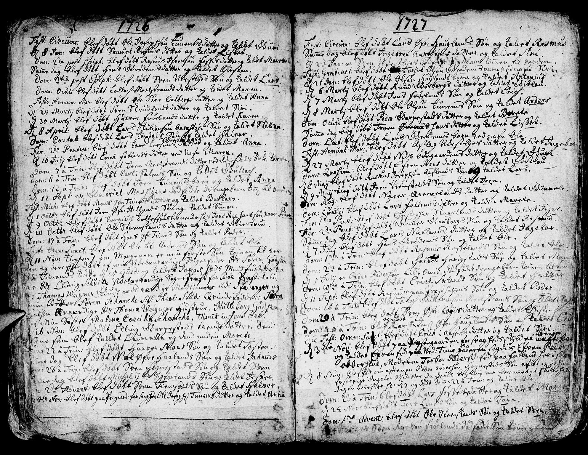 Lye sokneprestkontor, AV/SAST-A-101794/001/30BA/L0001: Parish register (official) no. A 1 /1, 1725-1800