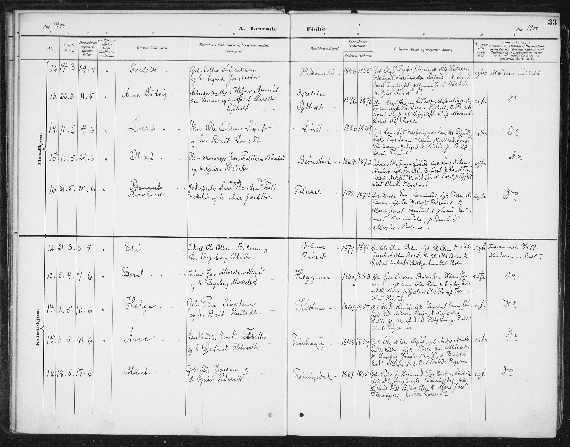 Ministerialprotokoller, klokkerbøker og fødselsregistre - Møre og Romsdal, AV/SAT-A-1454/598/L1072: Parish register (official) no. 598A06, 1896-1910, p. 33