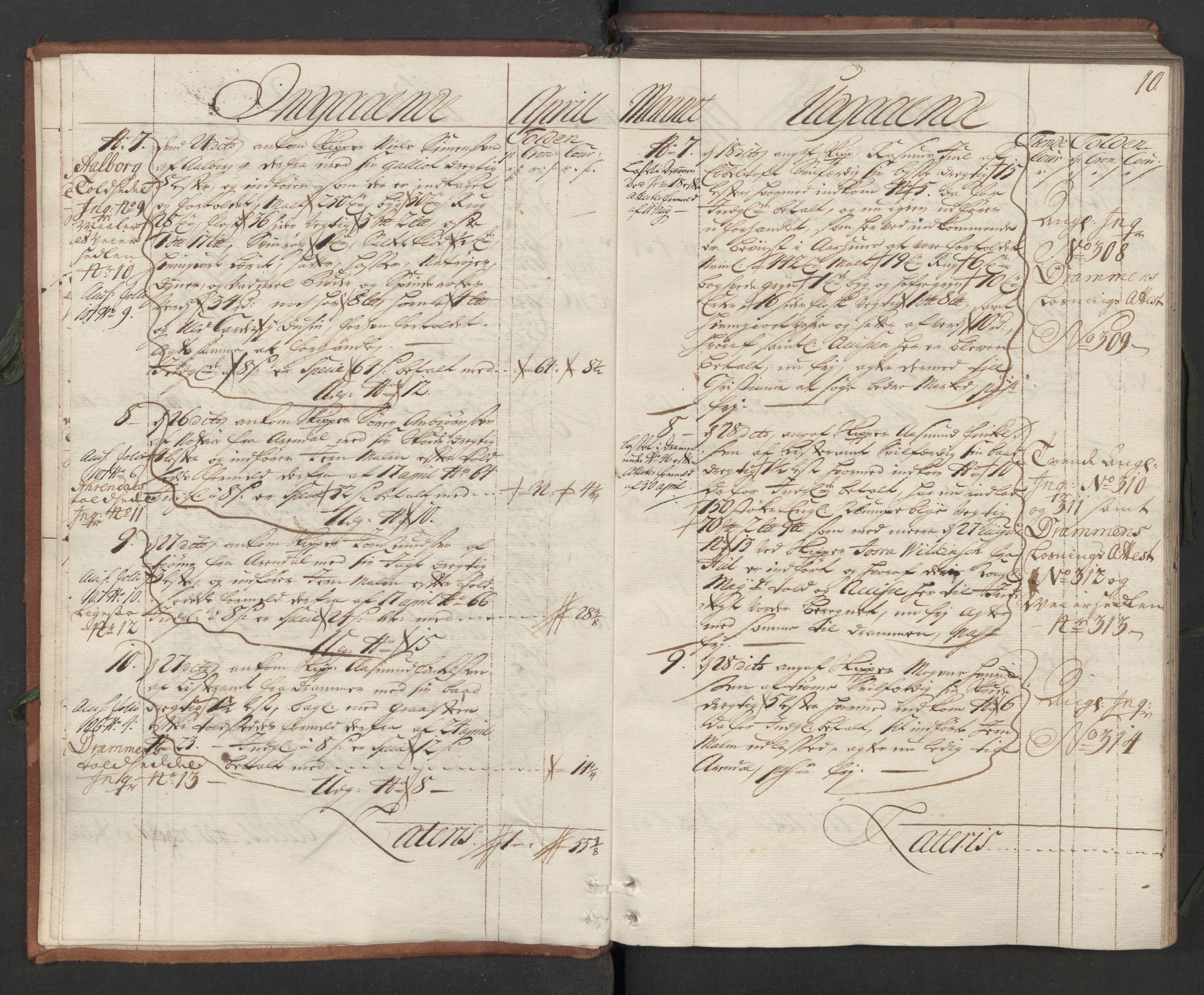 Generaltollkammeret, tollregnskaper, AV/RA-EA-5490/R05/L0012/0001: Tollregnskaper Moss, Son, Krokstad / Hovedtollbok, 1731, p. 9b-10a