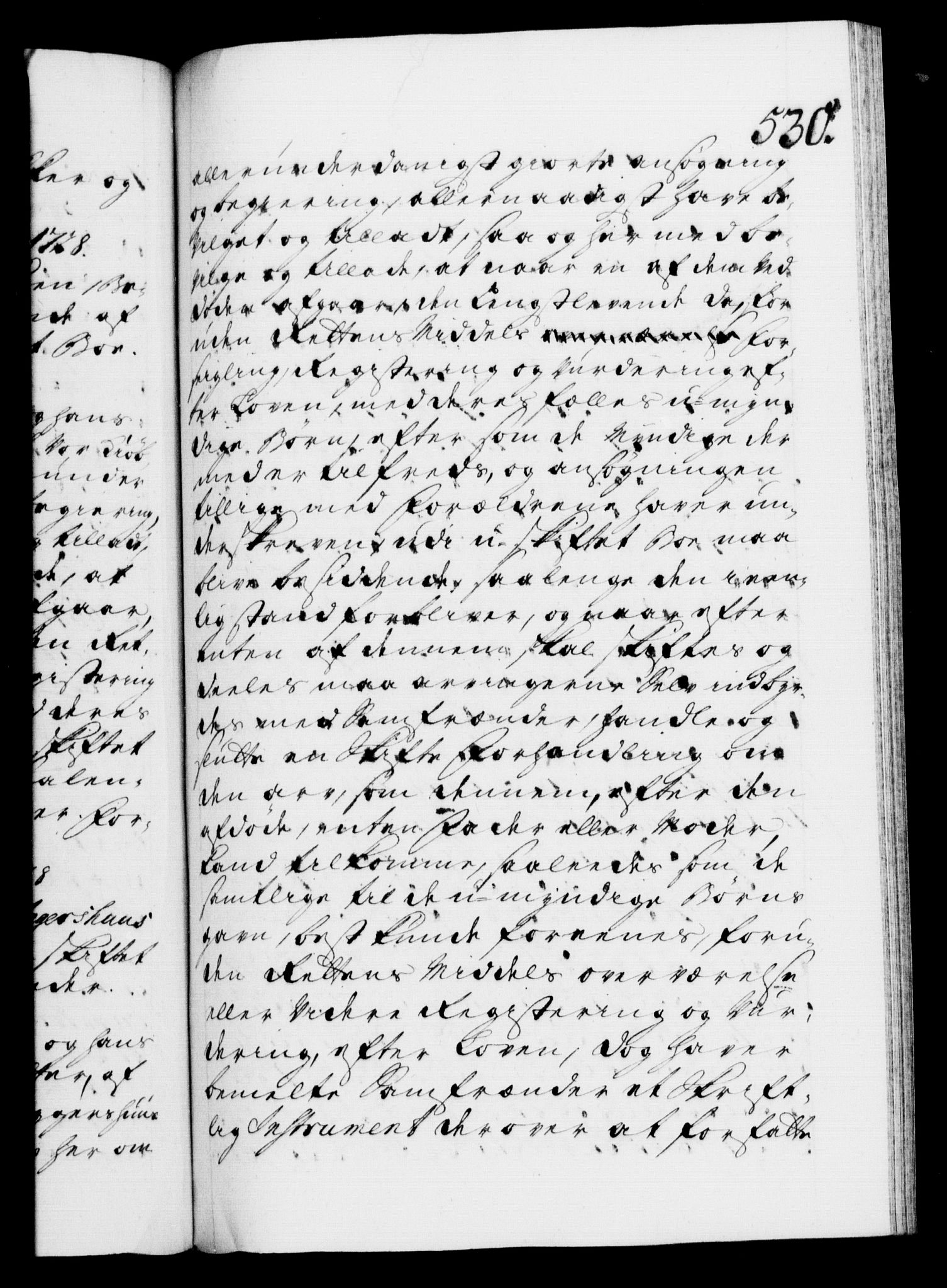 Danske Kanselli 1572-1799, AV/RA-EA-3023/F/Fc/Fca/Fcaa/L0025: Norske registre, 1726-1728, p. 530a