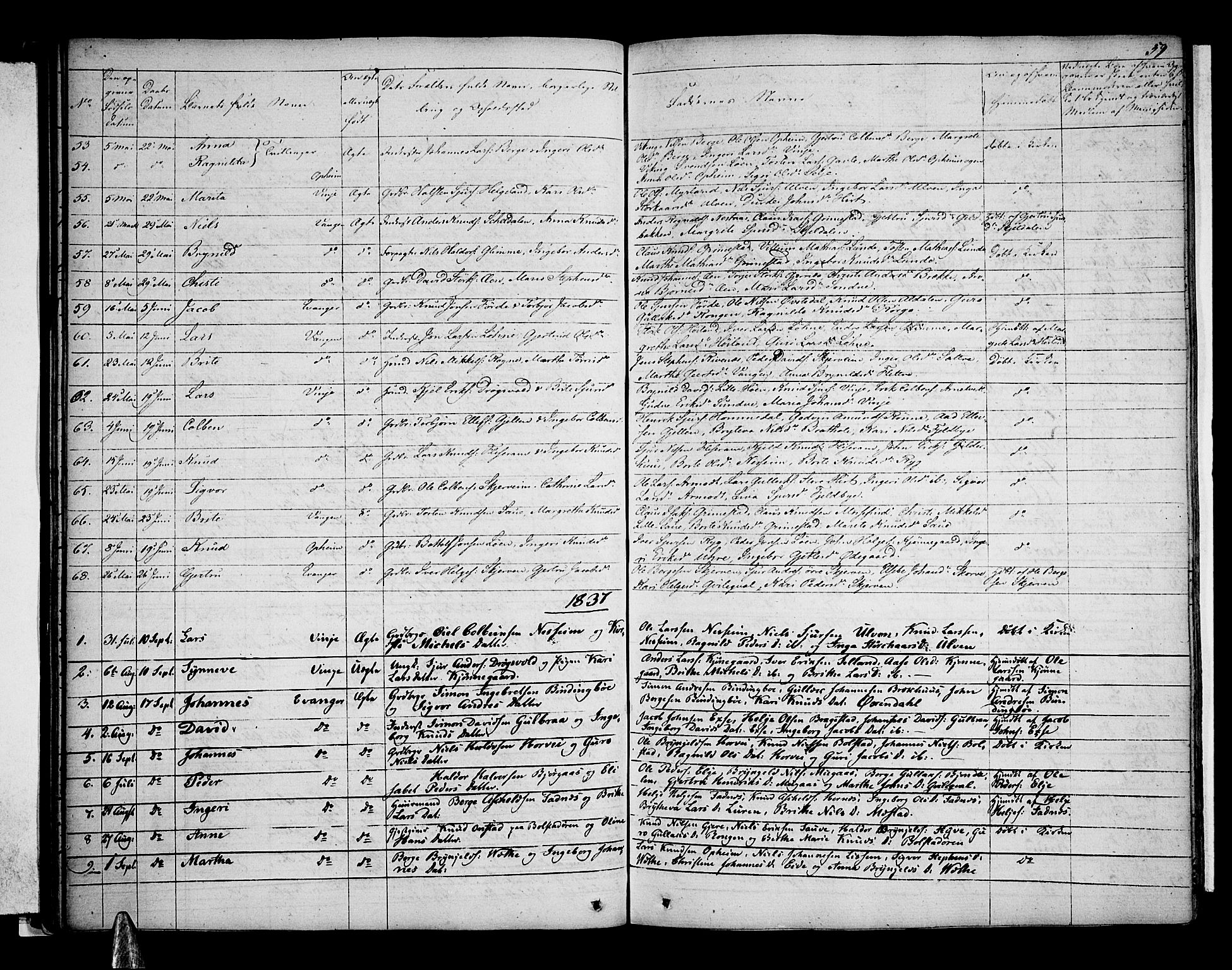 Voss sokneprestembete, AV/SAB-A-79001: Curate's parish register no. A 1, 1821-1841, p. 59