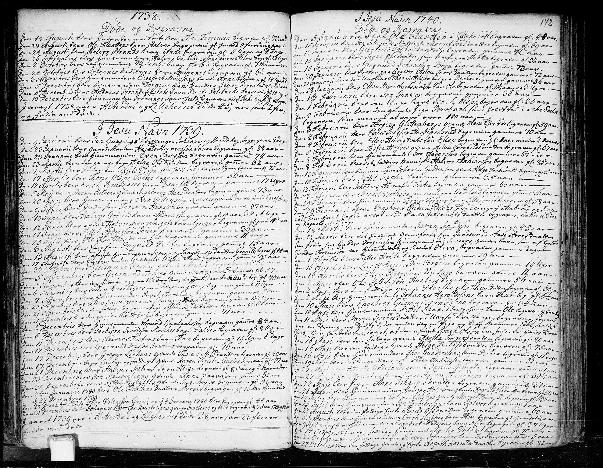 Heddal kirkebøker, SAKO/A-268/F/Fa/L0003: Parish register (official) no. I 3, 1723-1783, p. 142