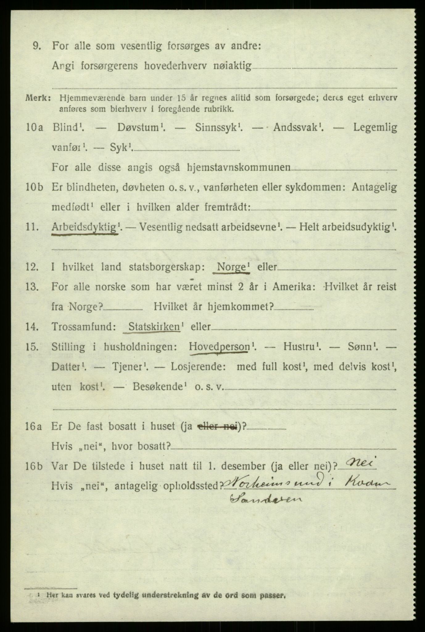 SAB, 1920 census for Kvam, 1920, p. 3754
