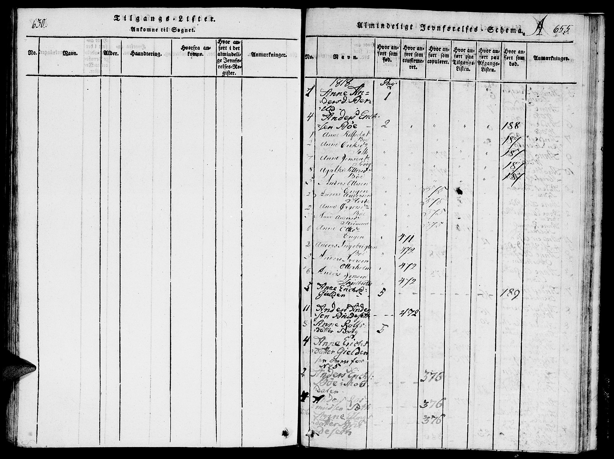 Ministerialprotokoller, klokkerbøker og fødselsregistre - Møre og Romsdal, SAT/A-1454/543/L0561: Parish register (official) no. 543A01, 1818-1853, p. 654-655