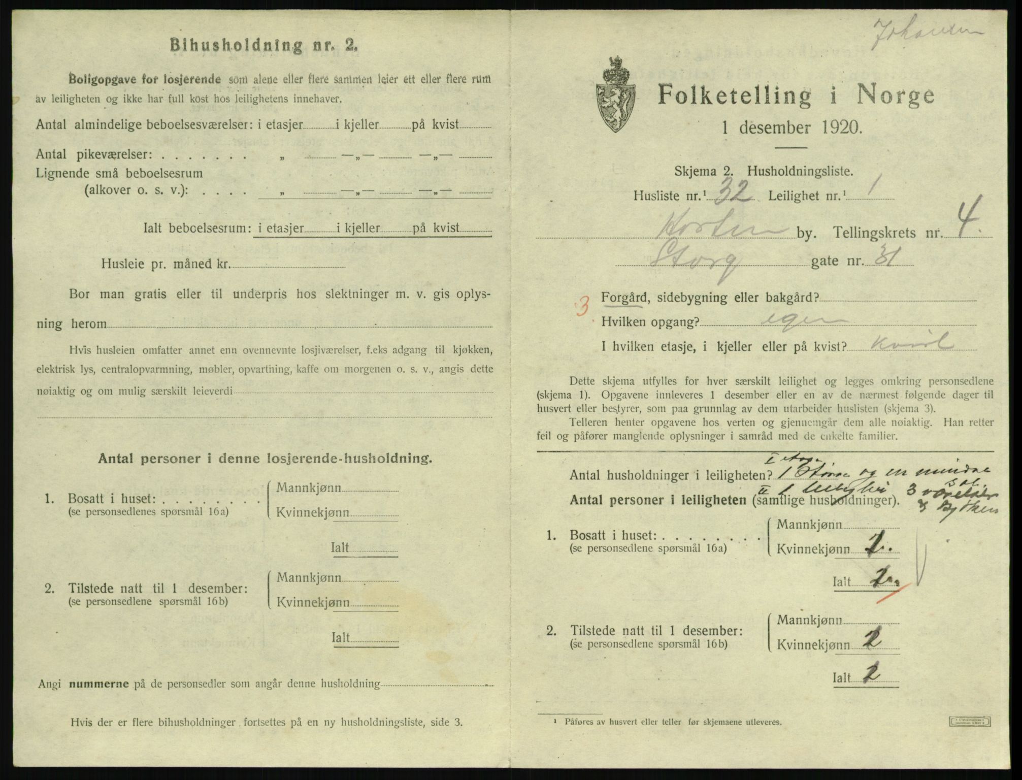 SAKO, 1920 census for Horten, 1920, p. 4951
