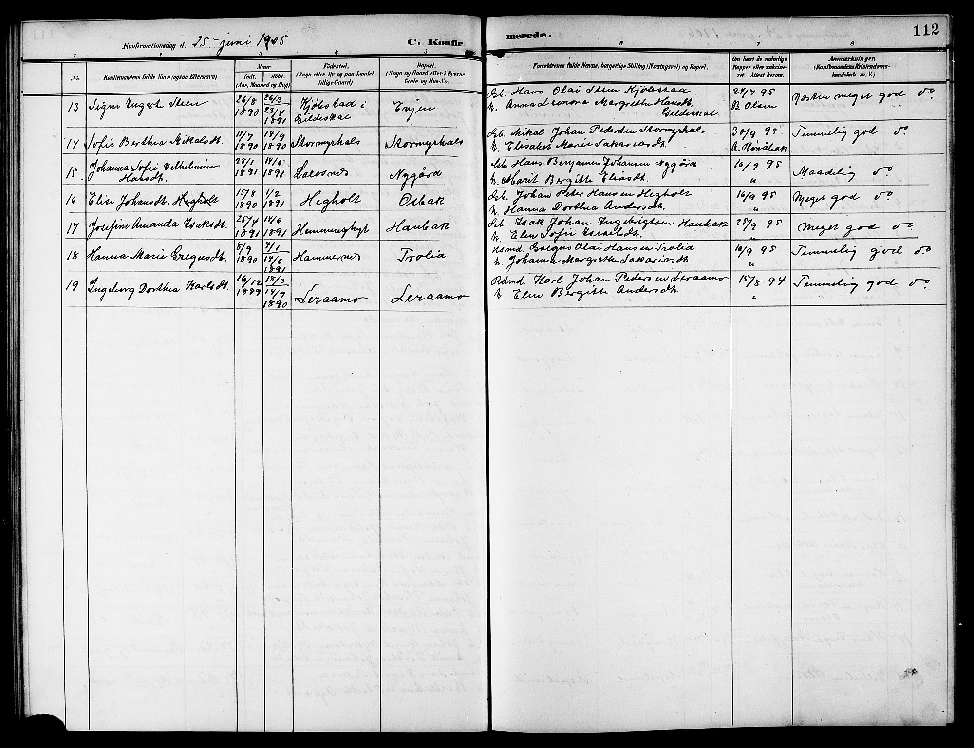 Ministerialprotokoller, klokkerbøker og fødselsregistre - Nordland, AV/SAT-A-1459/846/L0655: Parish register (copy) no. 846C05, 1902-1916, p. 112