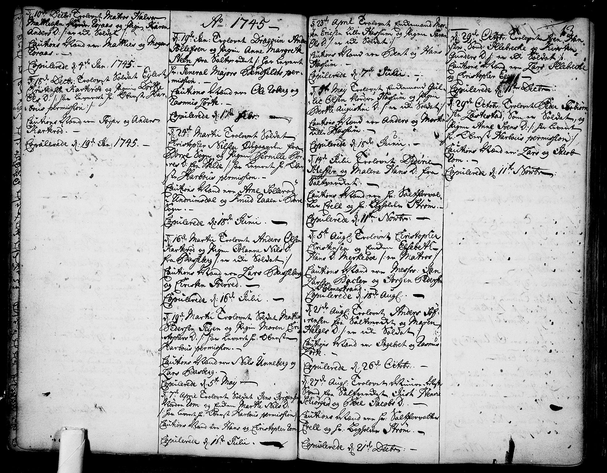 Sem kirkebøker, SAKO/A-5/F/Fb/L0001: Parish register (official) no. II 1, 1702-1764, p. 13