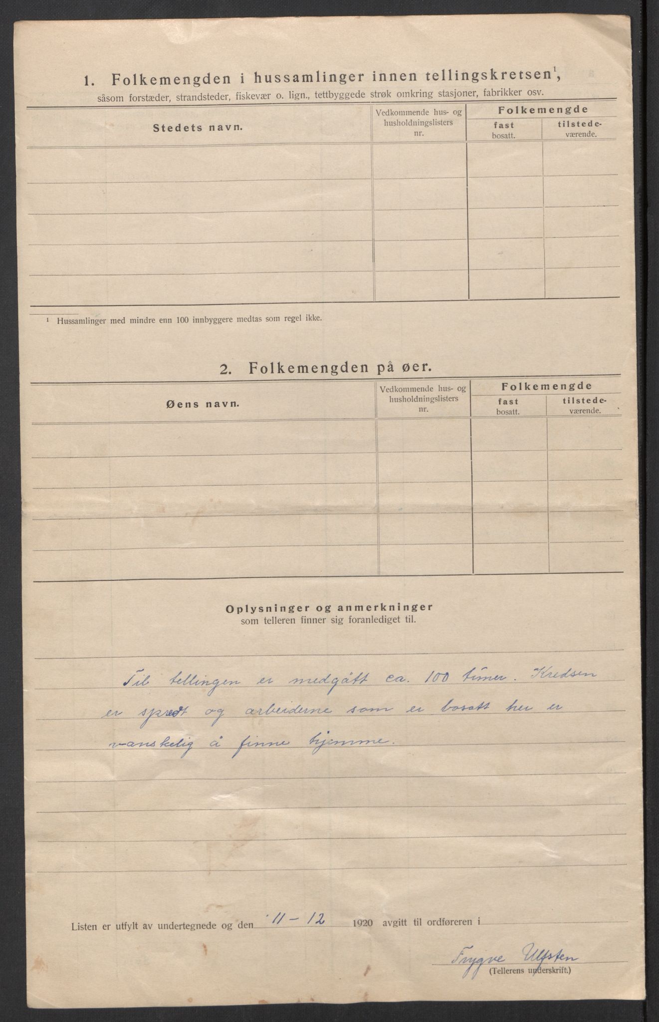 SAT, 1920 census for Grytten, 1920, p. 26