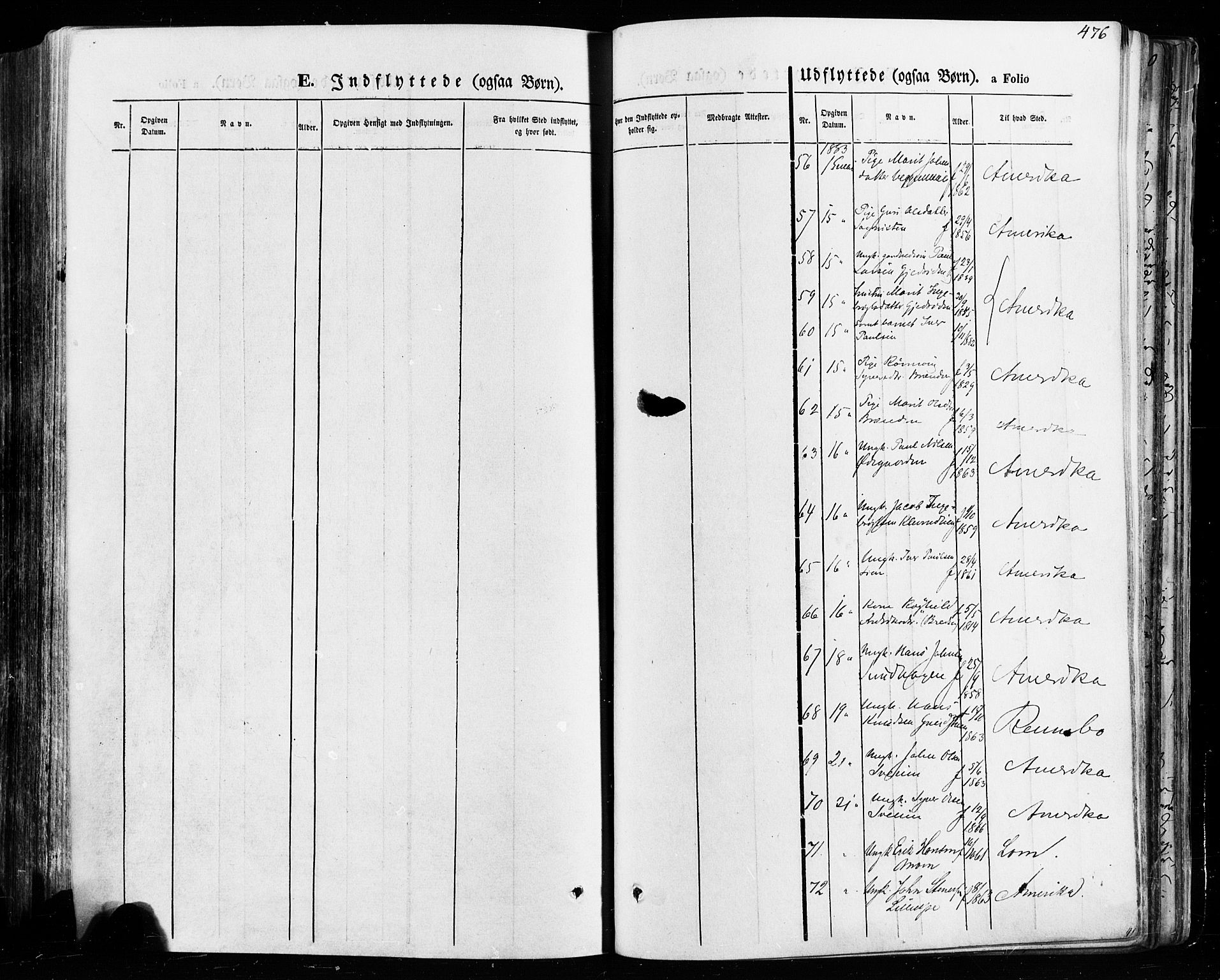 Vågå prestekontor, AV/SAH-PREST-076/H/Ha/Haa/L0007: Parish register (official) no. 7 /1, 1872-1886, p. 476