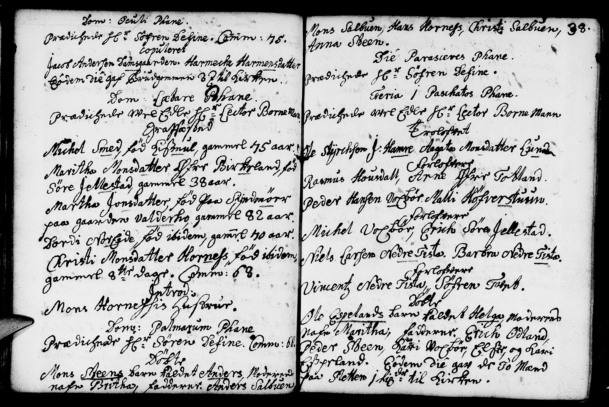 Fana Sokneprestembete, SAB/A-75101/H/Haa/Haaa/L0002: Parish register (official) no. A 2, 1719-1735, p. 38