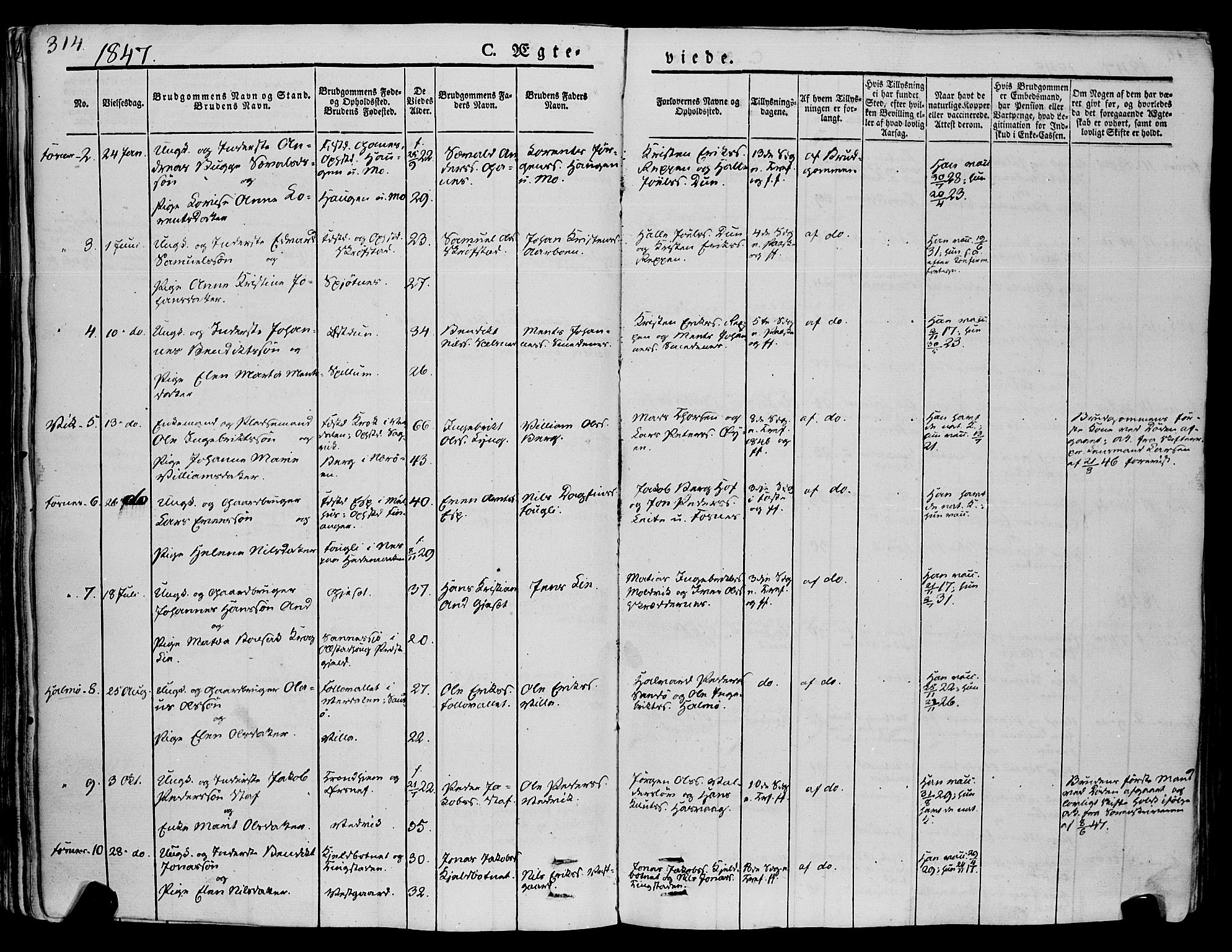 Ministerialprotokoller, klokkerbøker og fødselsregistre - Nord-Trøndelag, SAT/A-1458/773/L0614: Parish register (official) no. 773A05, 1831-1856, p. 314