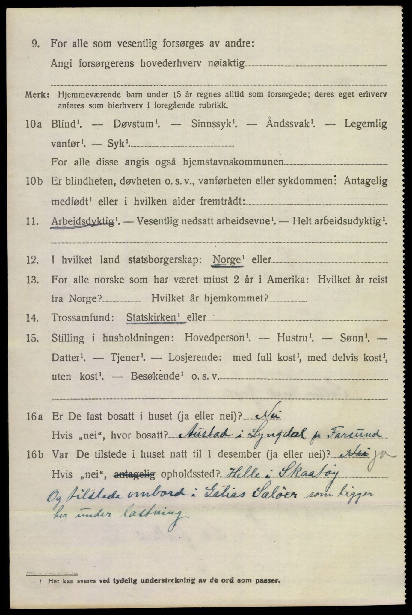 SAKO, 1920 census for Skåtøy, 1920, p. 9233