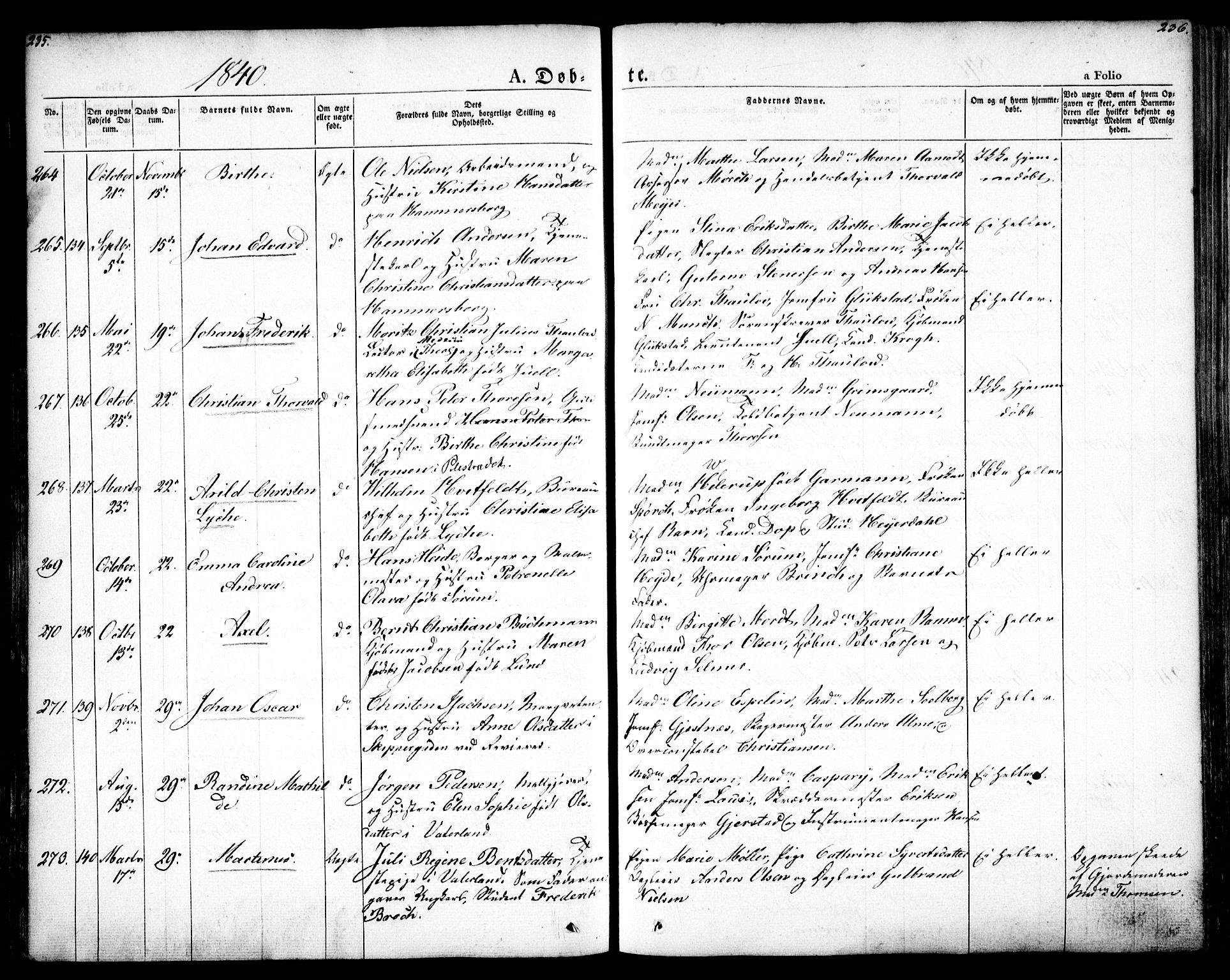 Oslo domkirke Kirkebøker, SAO/A-10752/F/Fa/L0012: Parish register (official) no. 12, 1837-1845, p. 235-236