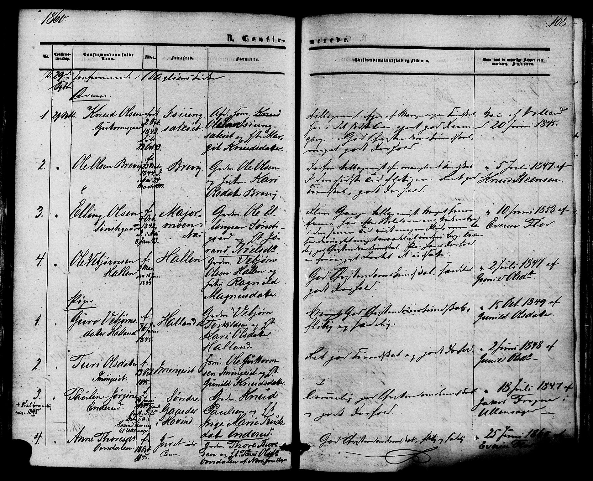 Nore kirkebøker, AV/SAKO-A-238/F/Fa/L0003: Parish register (official) no. I 3, 1858-1866, p. 108