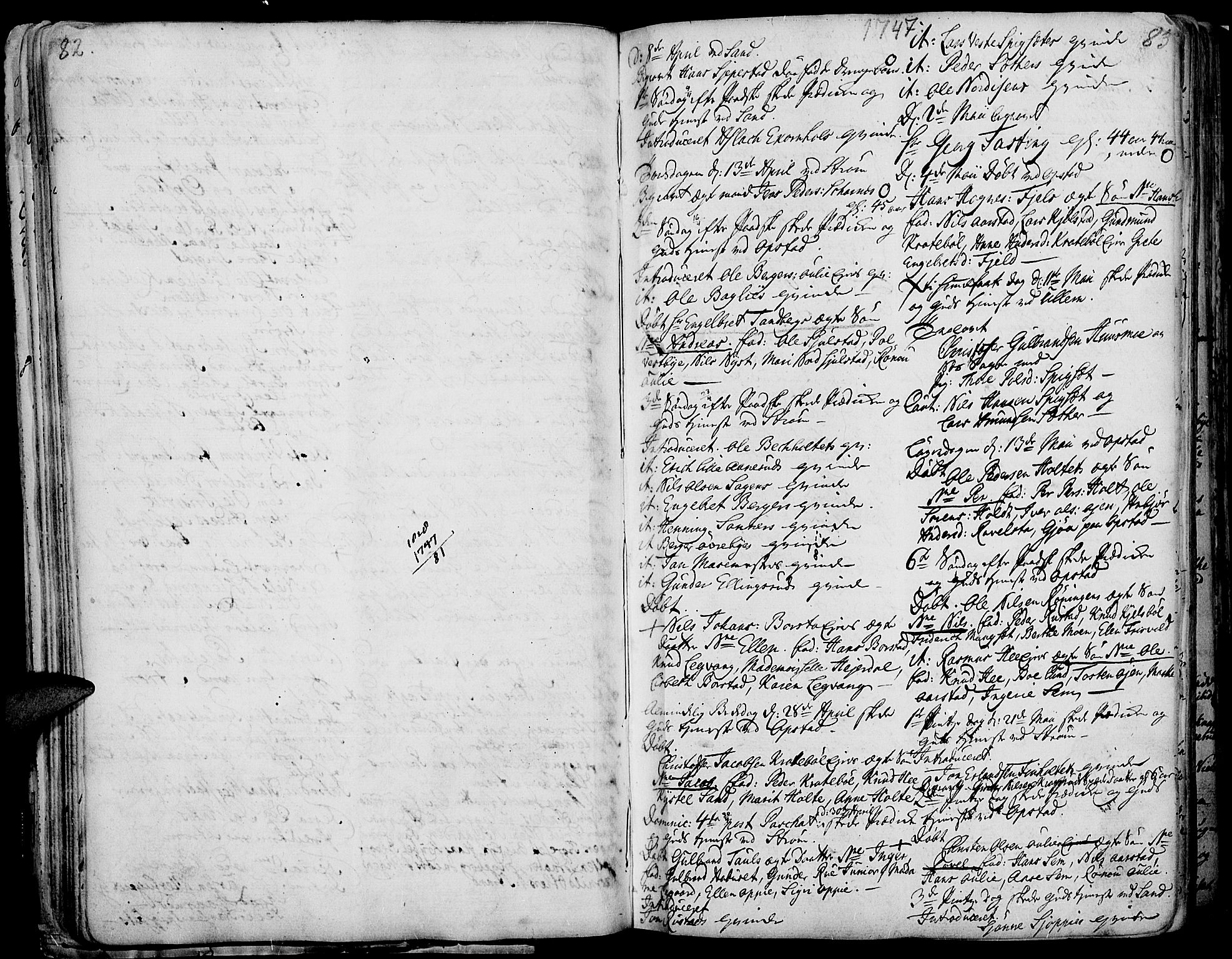 Strøm-Odalen prestekontor, AV/SAH-PREST-028/H/Ha/Haa/L0003: Parish register (official) no. 3, 1741-1803, p. 82-83